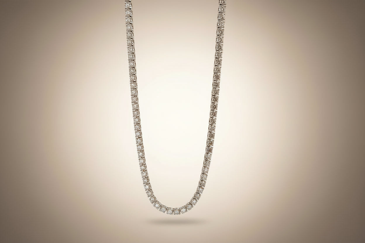 Diamond Tennis Necklace (3.0 mm) - 18k White Gold