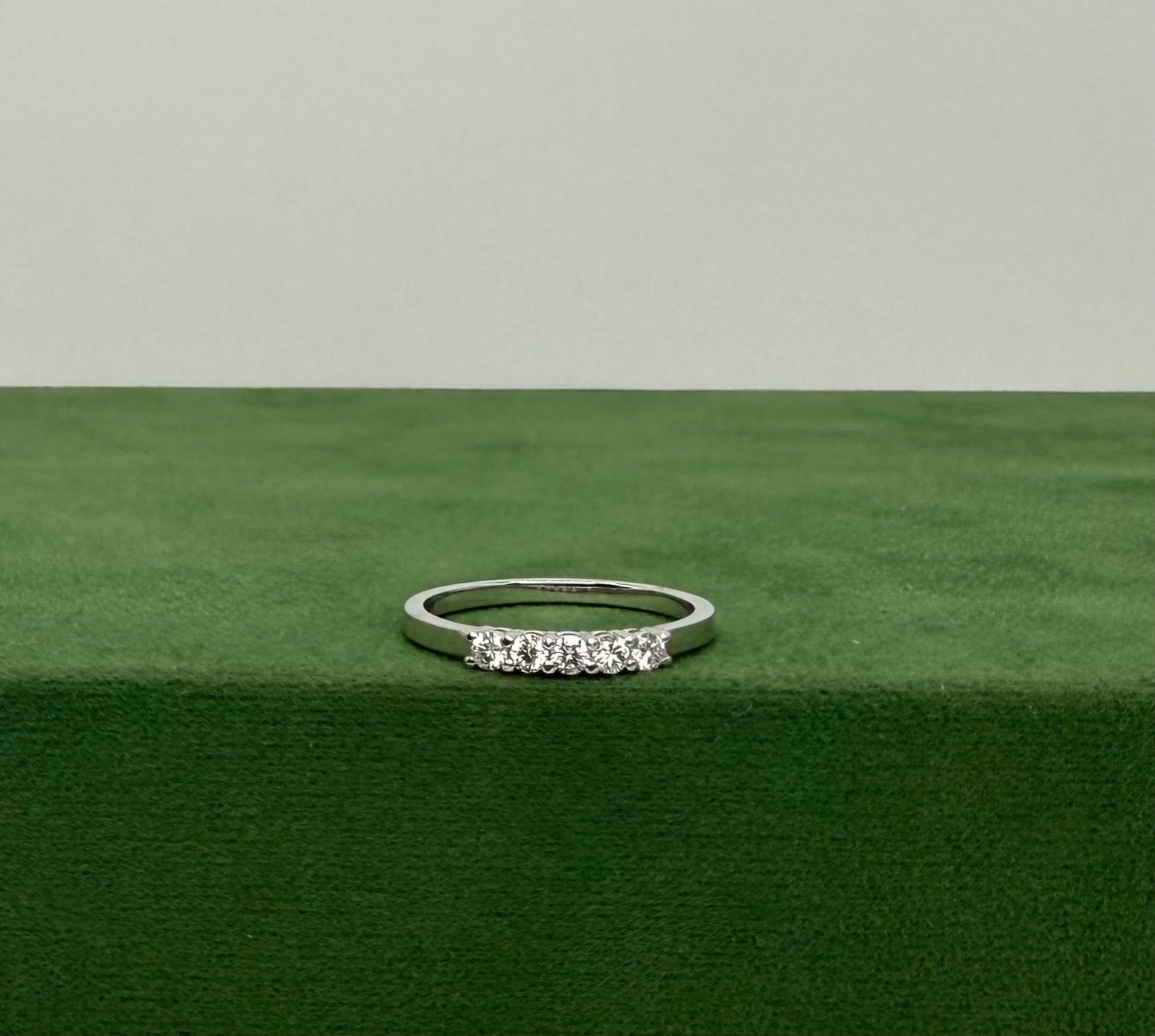 White Gold Fivefold Engagement Ring with Natural Diamonds – 18k White Gold