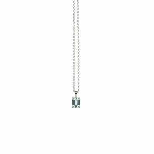 1 of 1 Chain Necklace with Light Blue/Green Tourmaline - 925 Sterling Silver