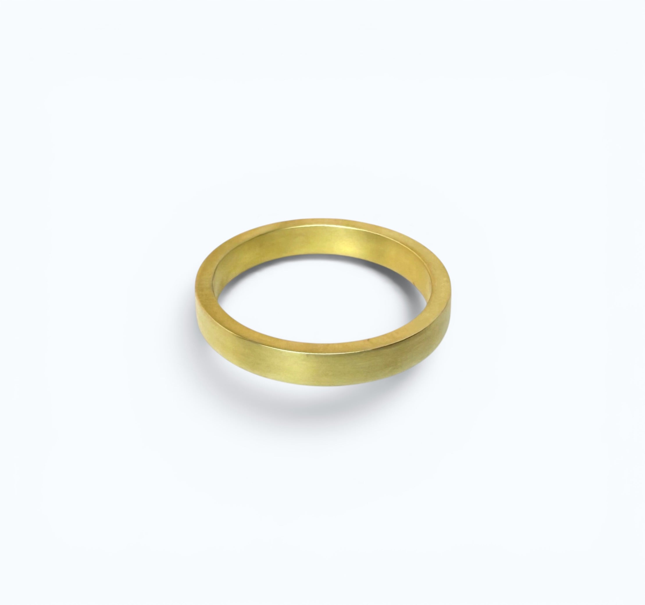 Rectangular Matte Wedding Band - 14k Gold