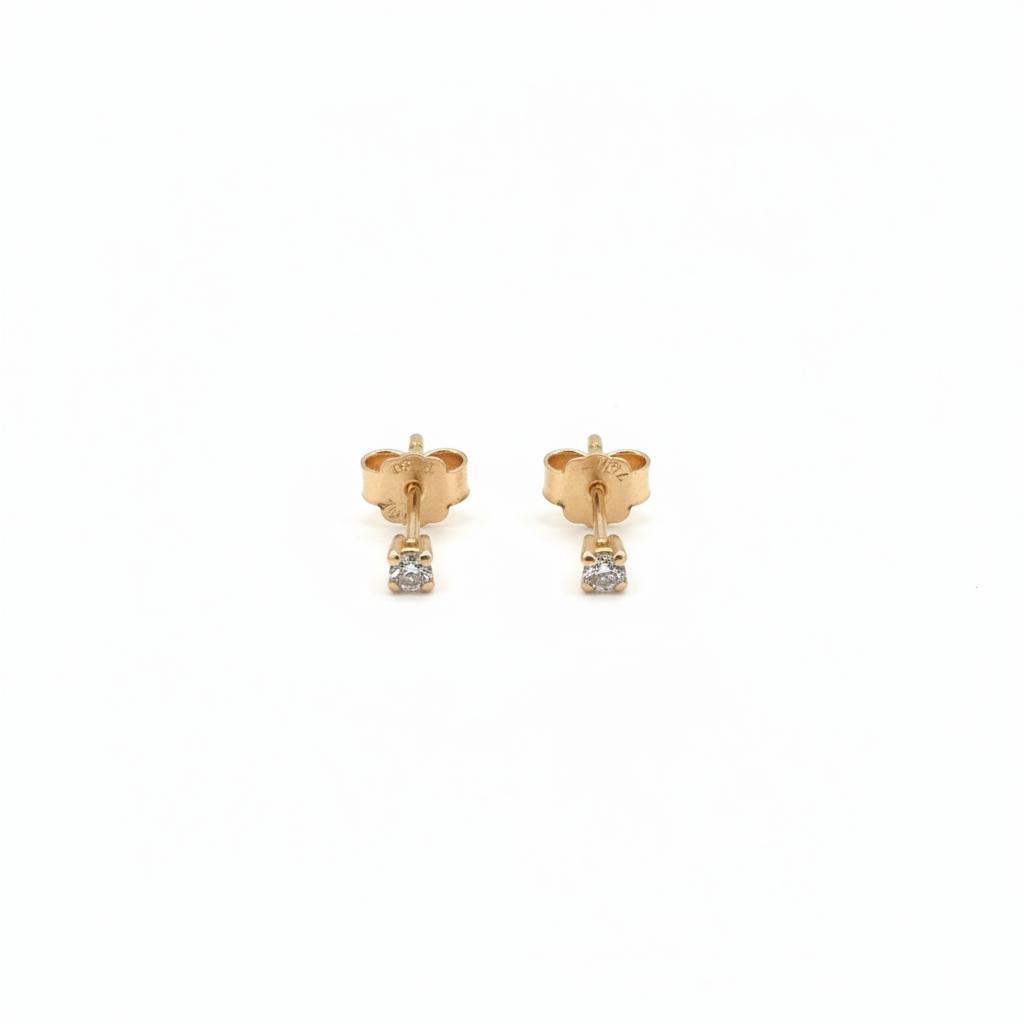 18k Rose Gold Diamond Studs