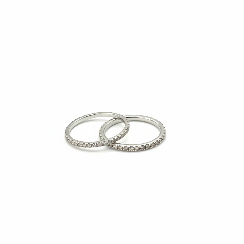18kt White Gold Diamond Band – Natural Diamonds