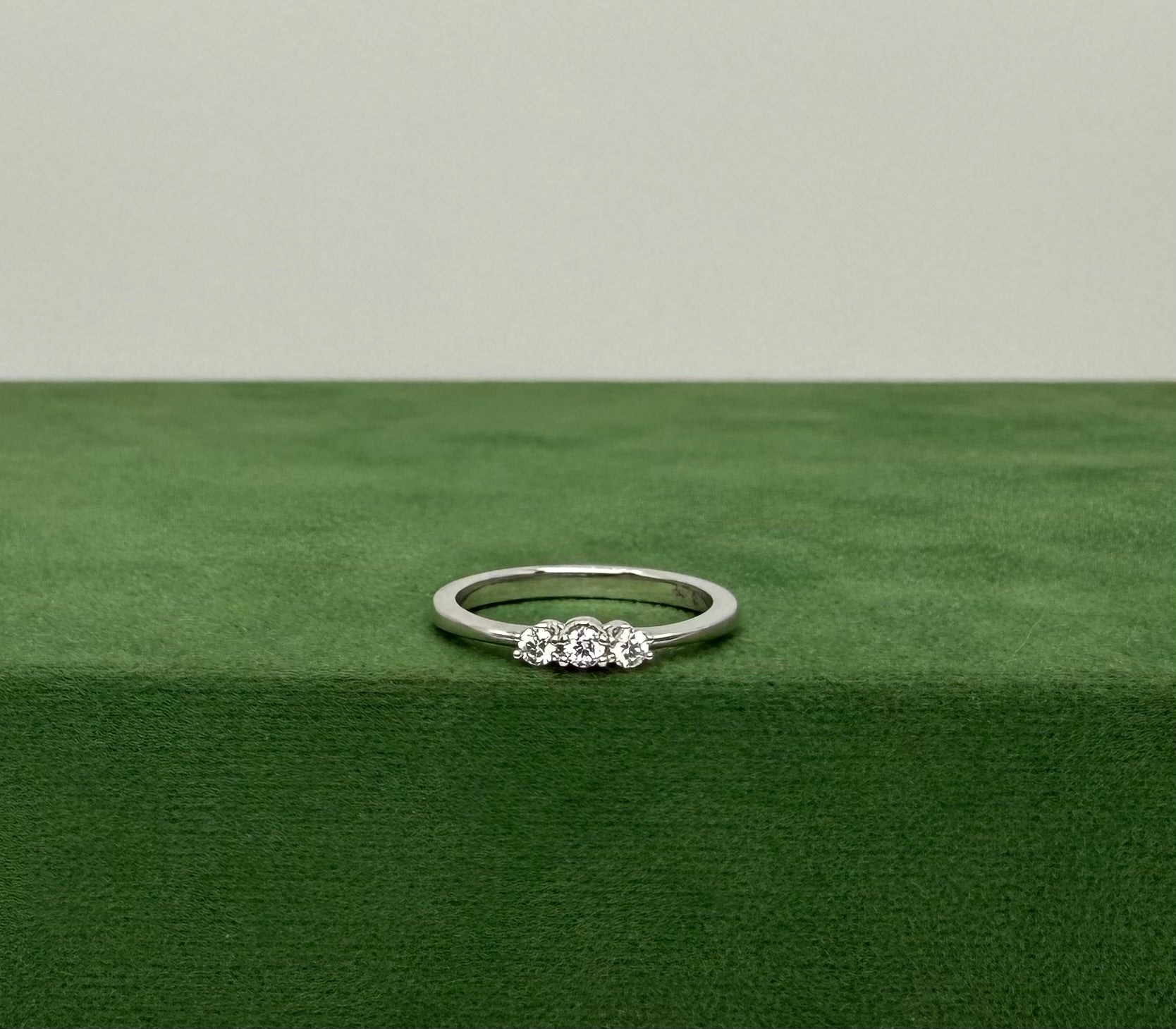 White Gold Trinity Crest Engagement Ring with Natural Diamonds – 14k White Gold