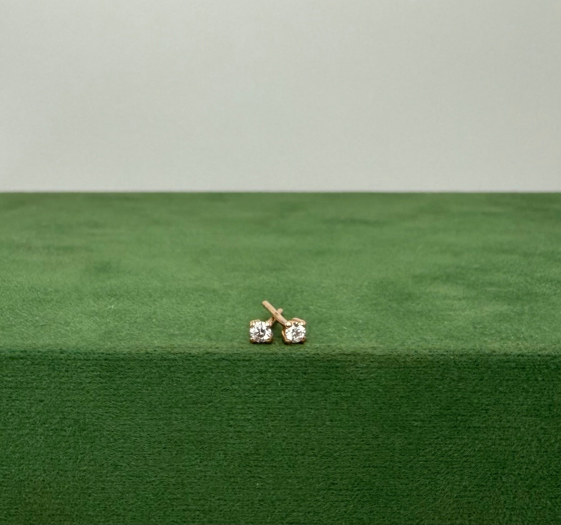 Rose Gold Studs with Natural Diamonds - 18k Rose Gold