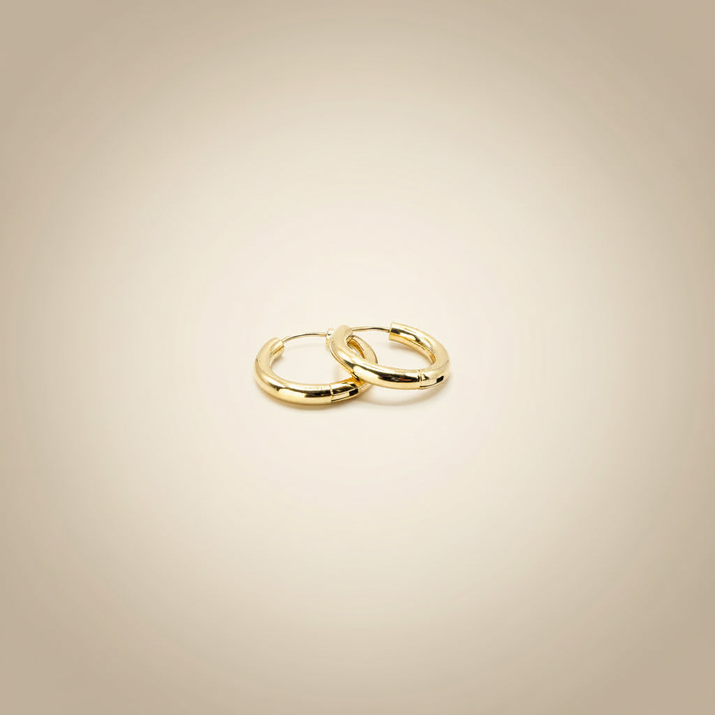 Round Huggie Earrings 2.5 mm - 14k Gold