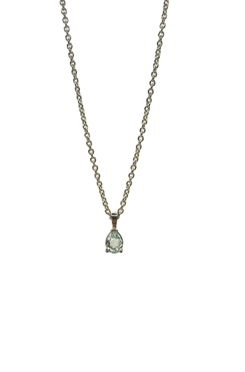 1 of 1 Chain Necklace with Light Blue Aquamarine - 925 Sterling Silver