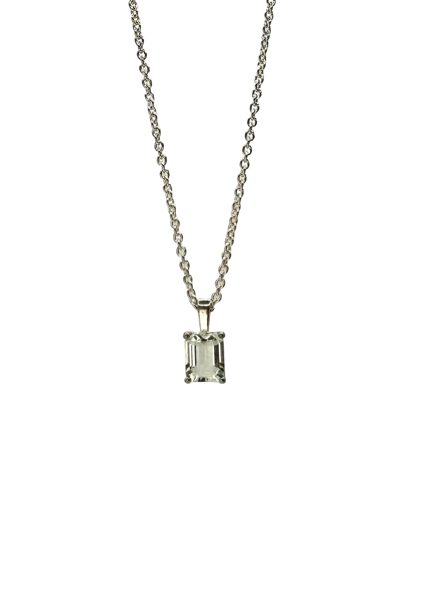 1 of 1 Chain Necklace with Light Blue/Green Topaz - 925 Sterling Silver