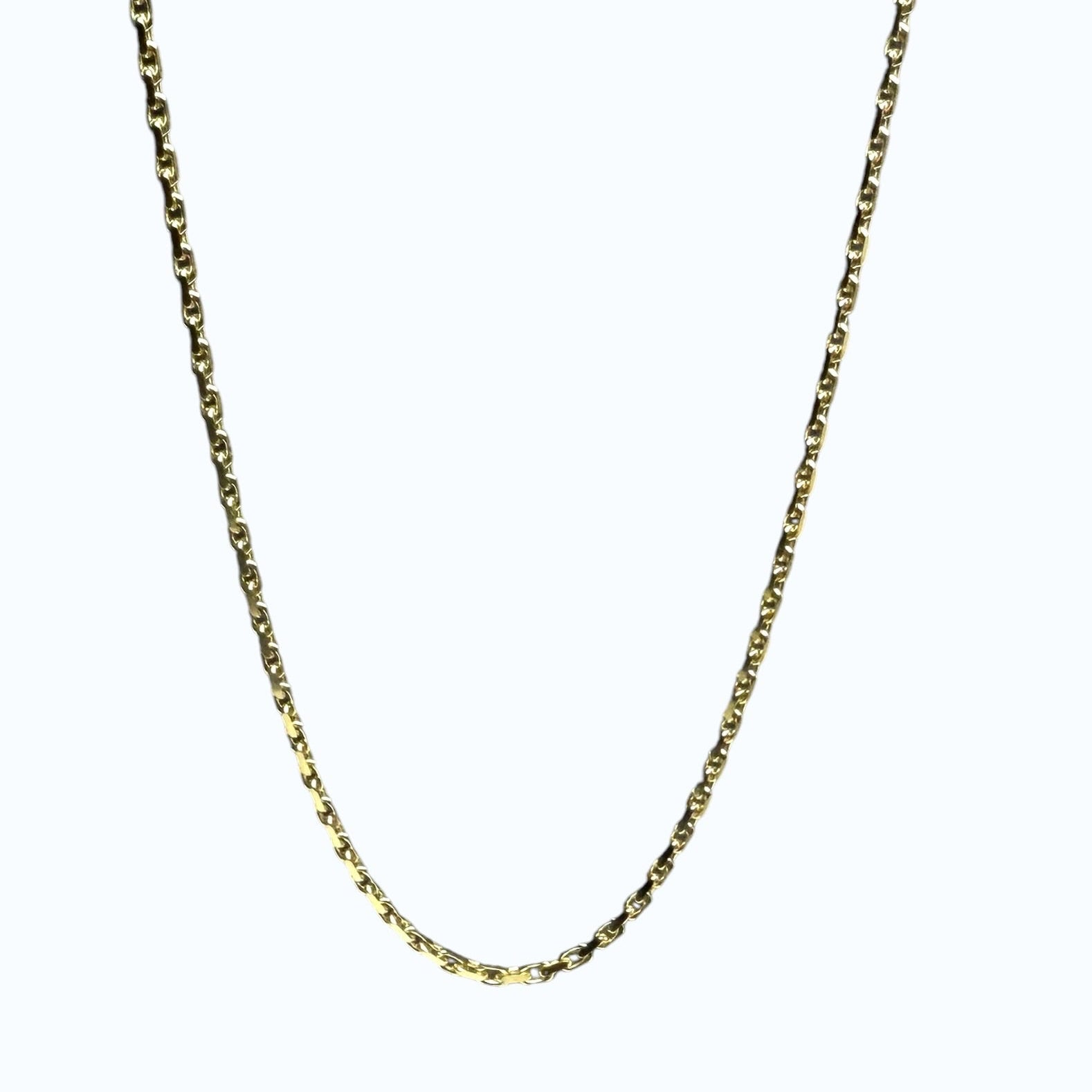 Faceted Anchor Chain Necklace - 14k Gold