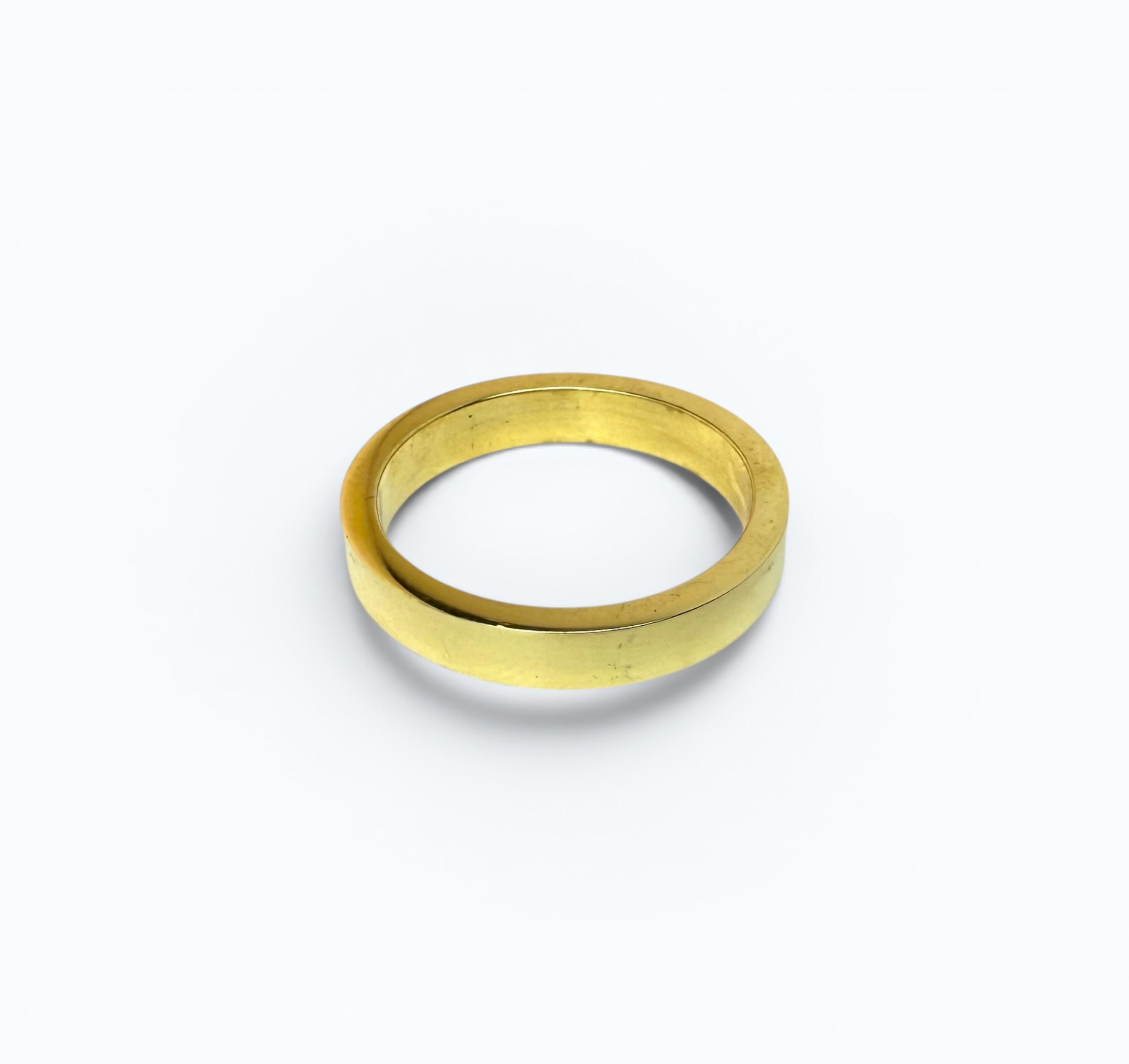 Rectangular Polished Wedding Band - 14k Gold