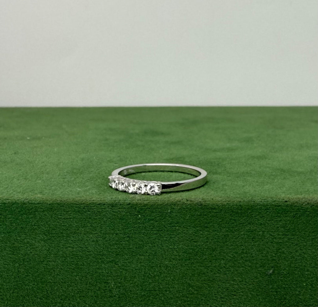 White Gold Fivefold Engagement Ring with Natural Diamonds – 18k White Gold