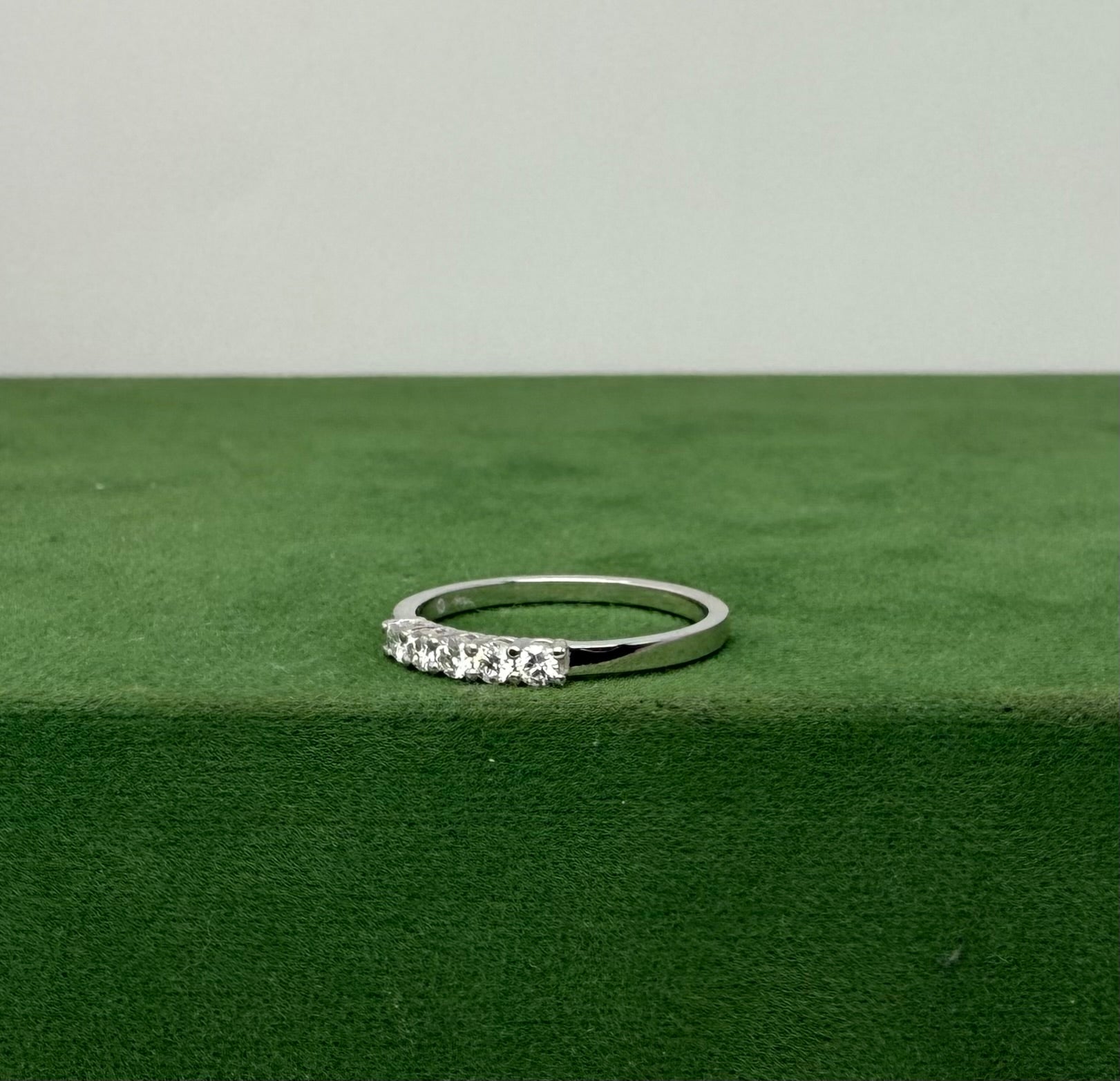 White Gold Fivefold Engagement Ring with Natural Diamonds – 18k White Gold