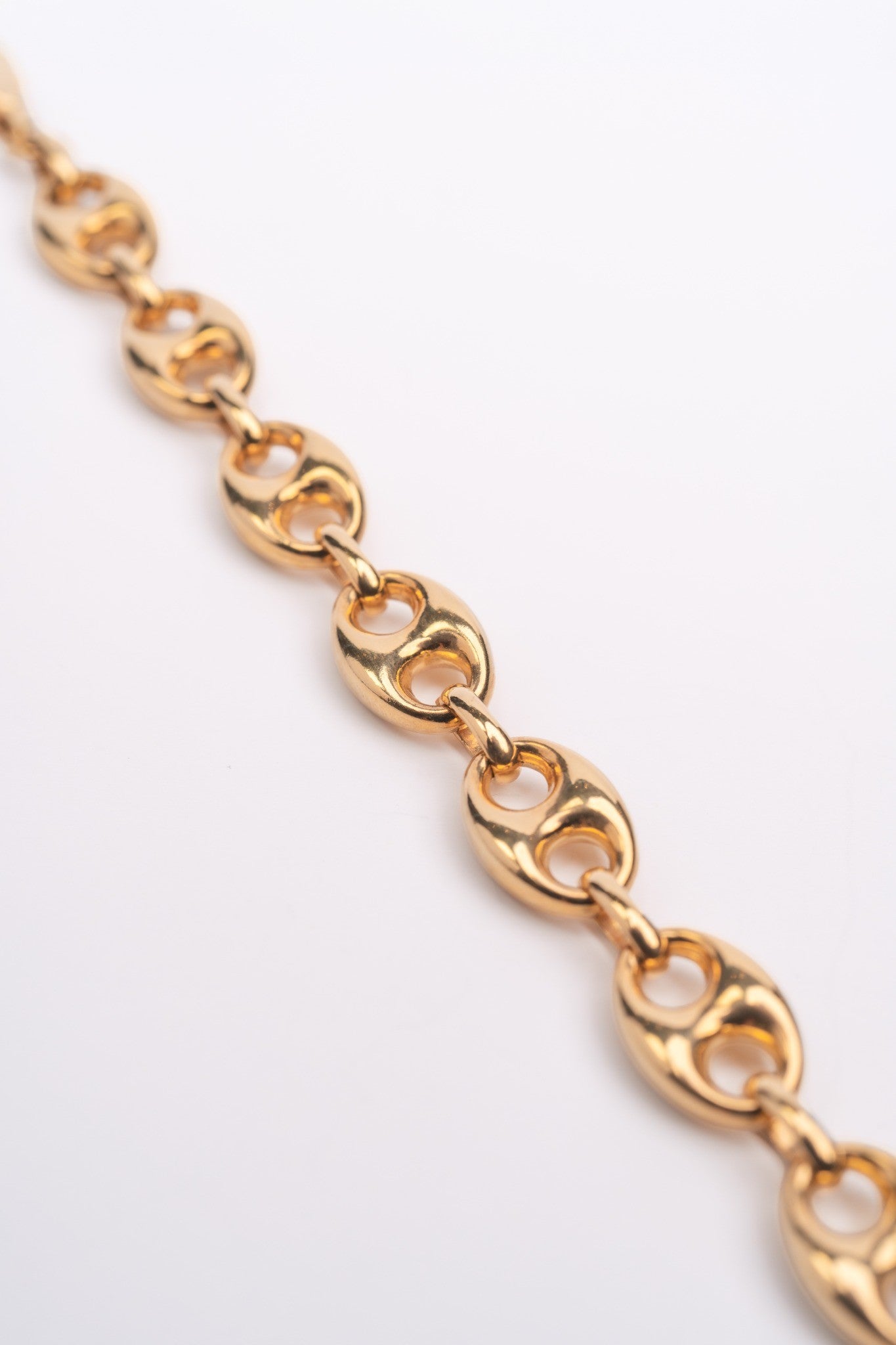 Coffee Bean Link Bracelet - Wide - 14k Gold
