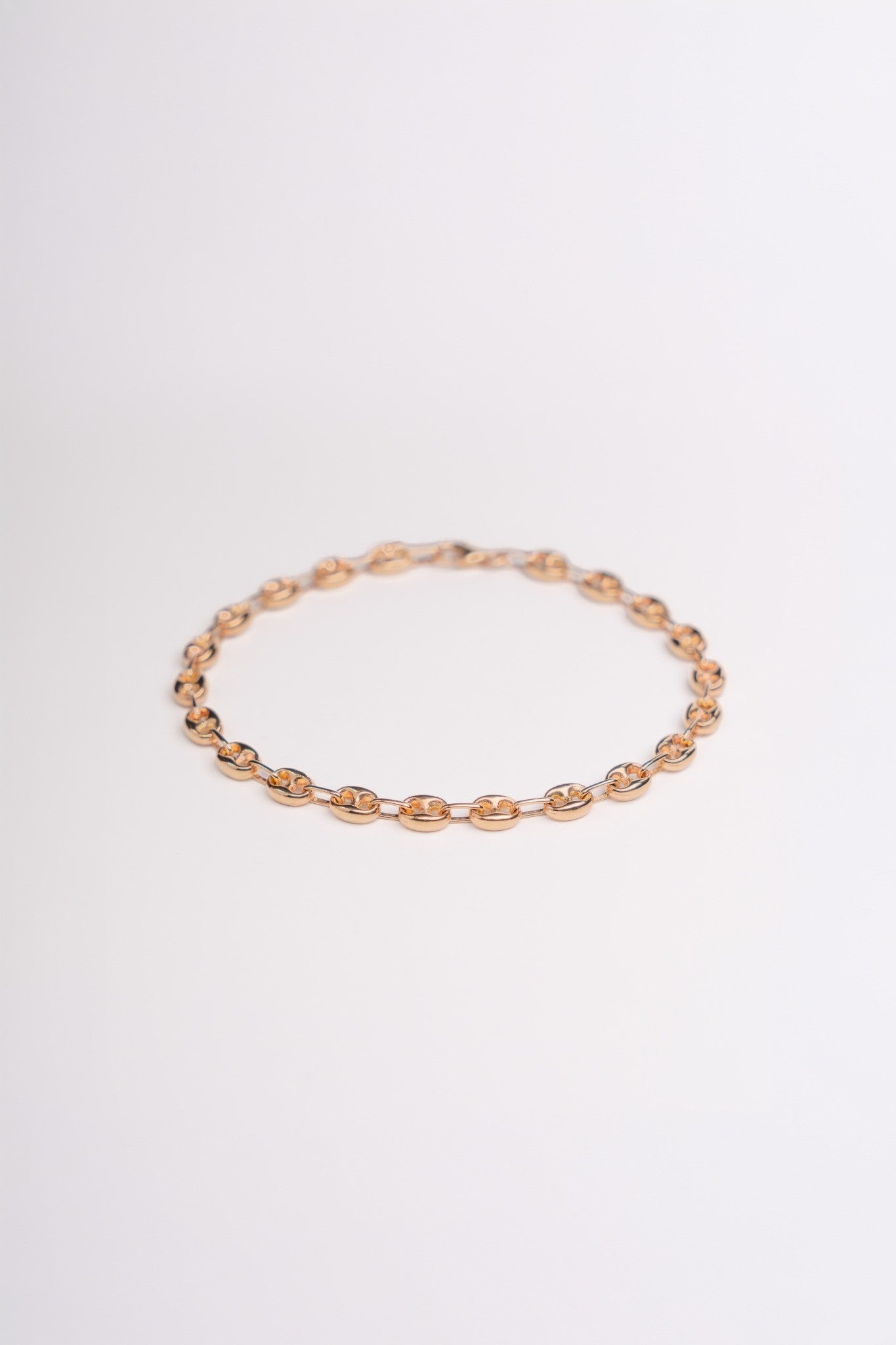 Coffee Bean Link Bracelet - Slim - 14k Gold