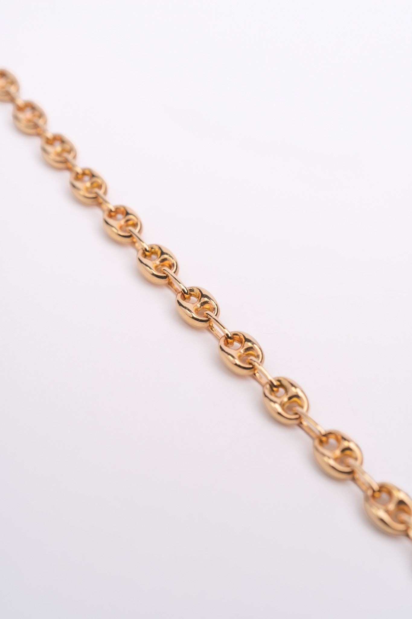 Coffee Bean Link Bracelet - Slim - 14k Gold