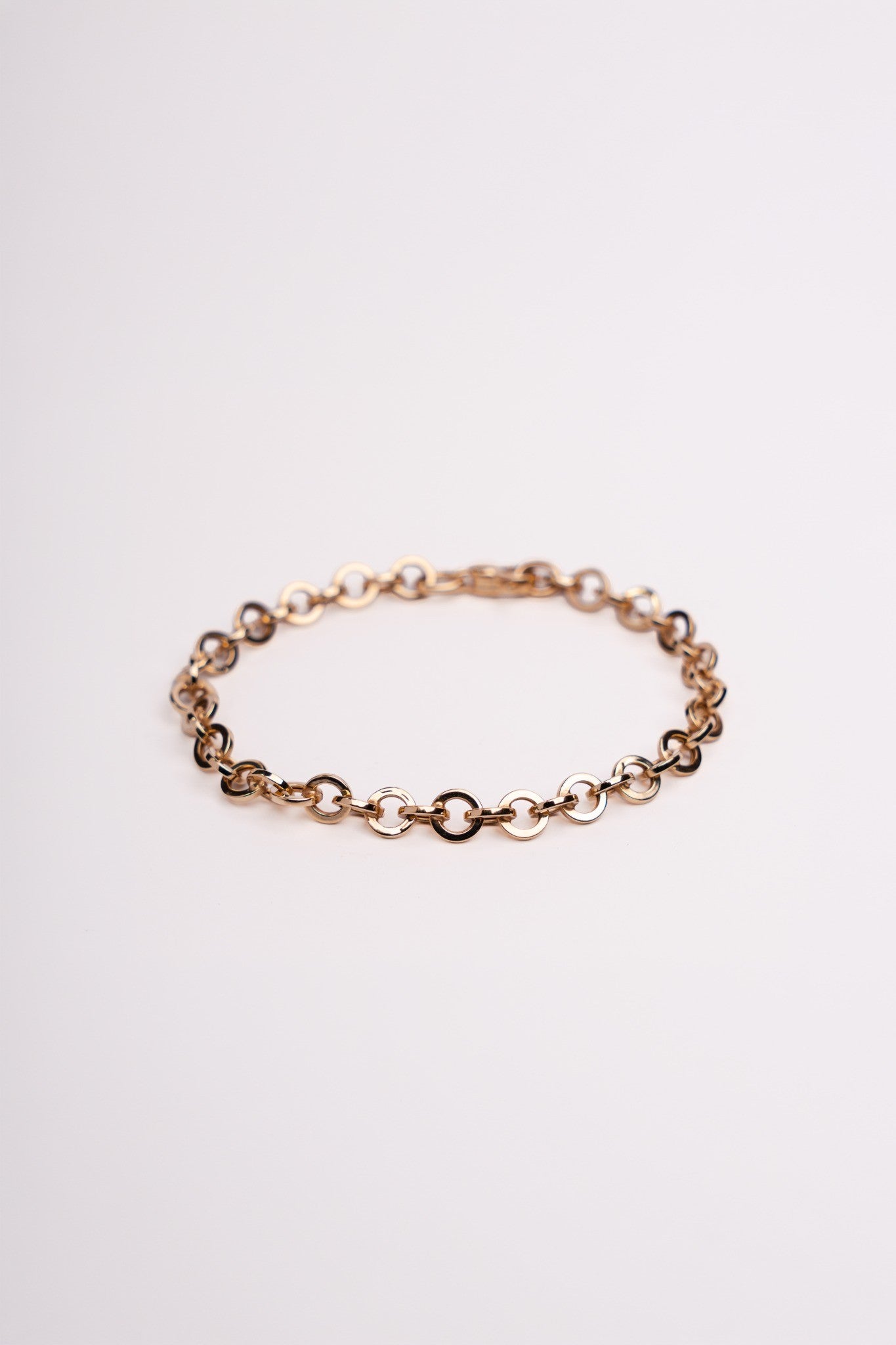 Round Fantasy Link Bracelet / Necklace - 14k Gold