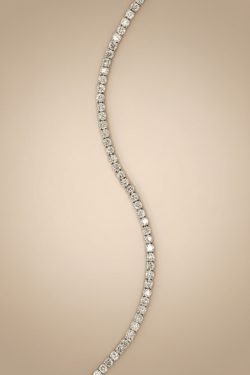 Tennis Bracelet with Diamonds - 18k White Gold