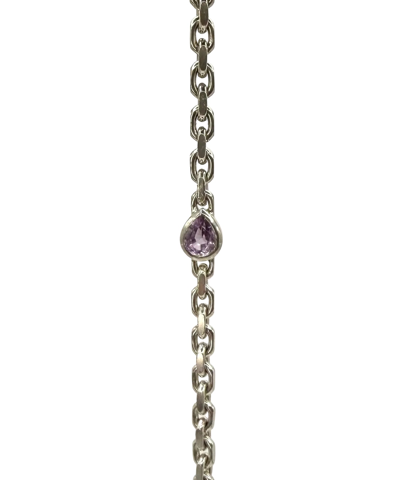 1 of 1 Silver Chain Bracelet with Amethyst - 925 Sterling Silver