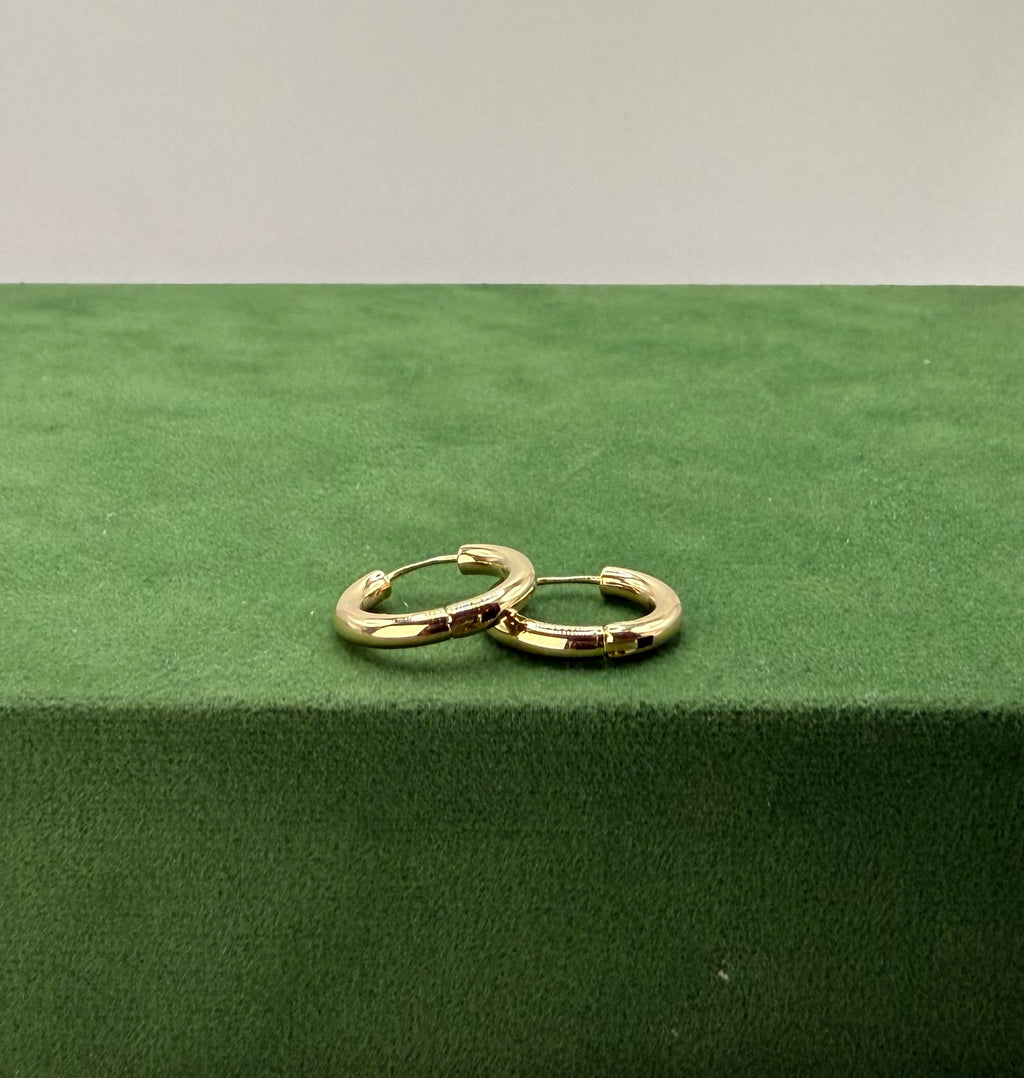 Round Huggie Earrings 2.5 mm - 14k Gold