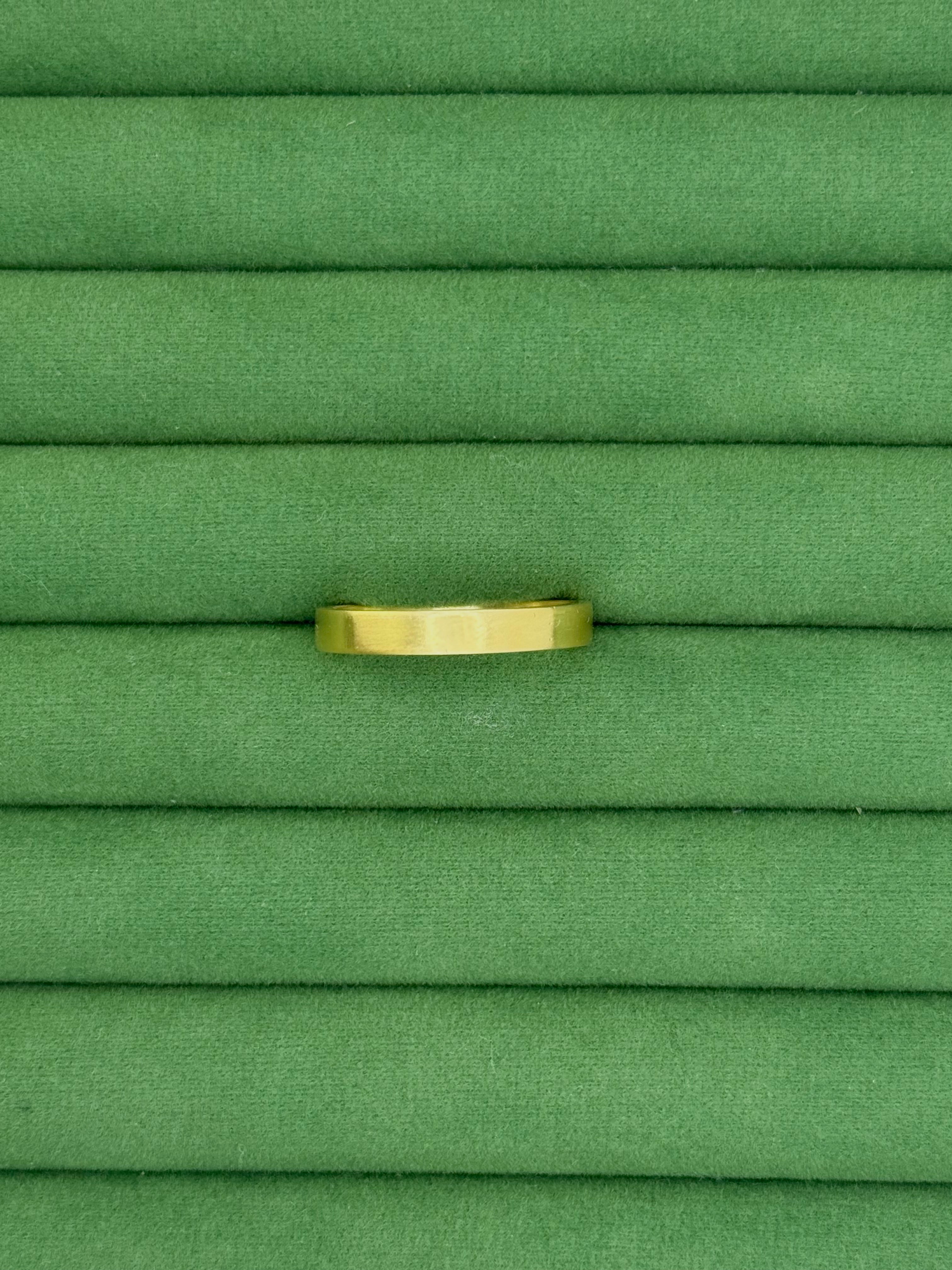Rectangular Matte Wedding Band - 14k Gold