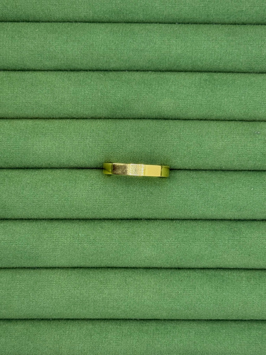 Rectangular Polished Wedding Band - 14k Gold