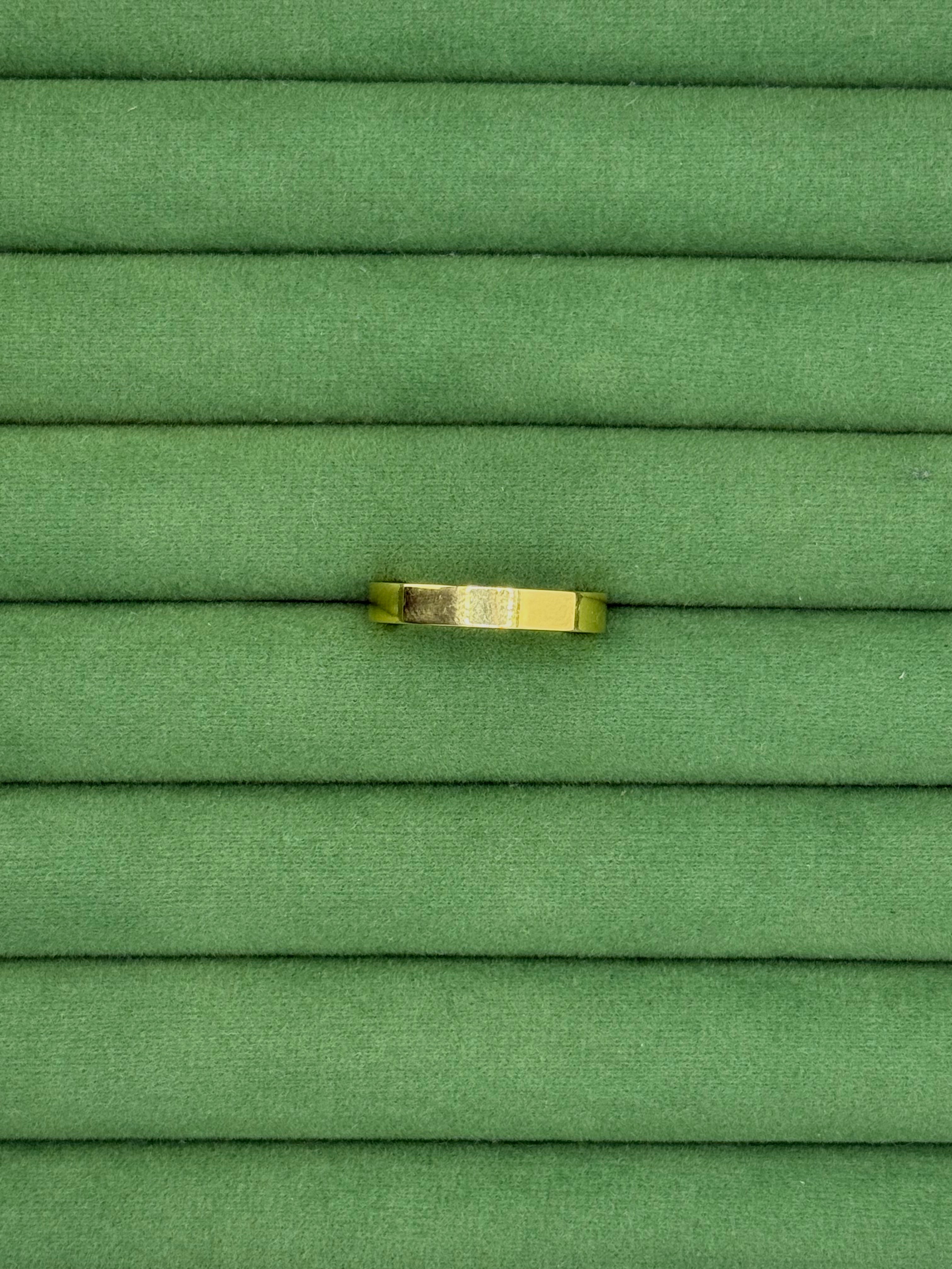 Rectangular Polished Wedding Band - 14k Gold