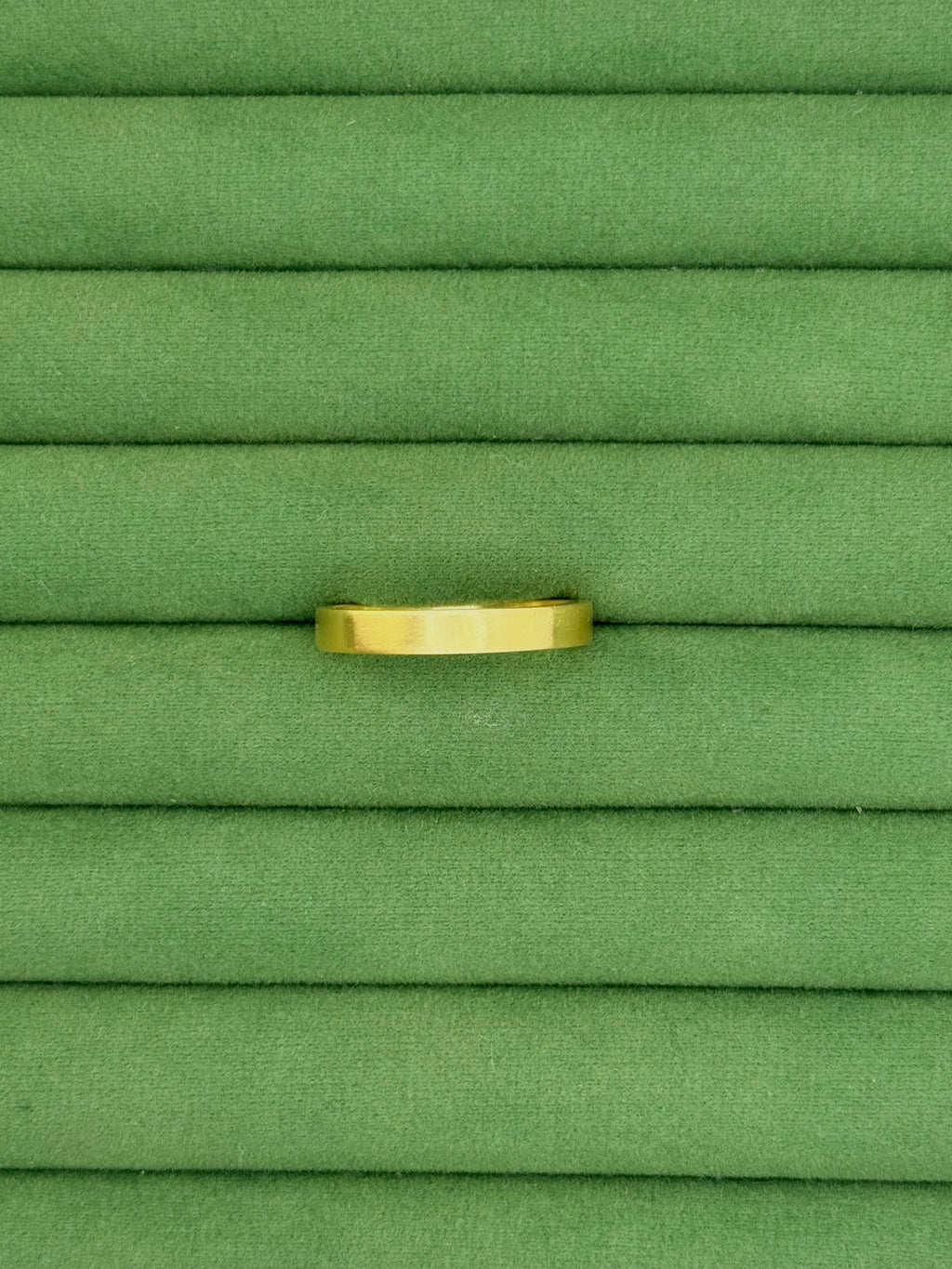 Rectangular Matte Wedding Band - 18k Gold