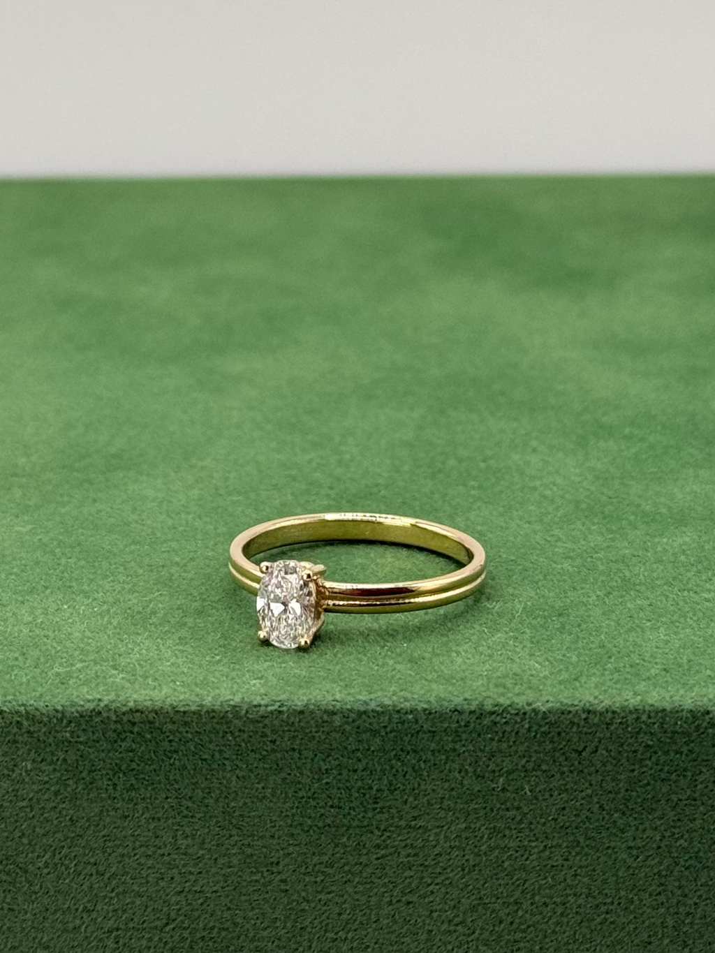 Oval Halo double band Ring – 14k Gold & Lab-Grown Diamond