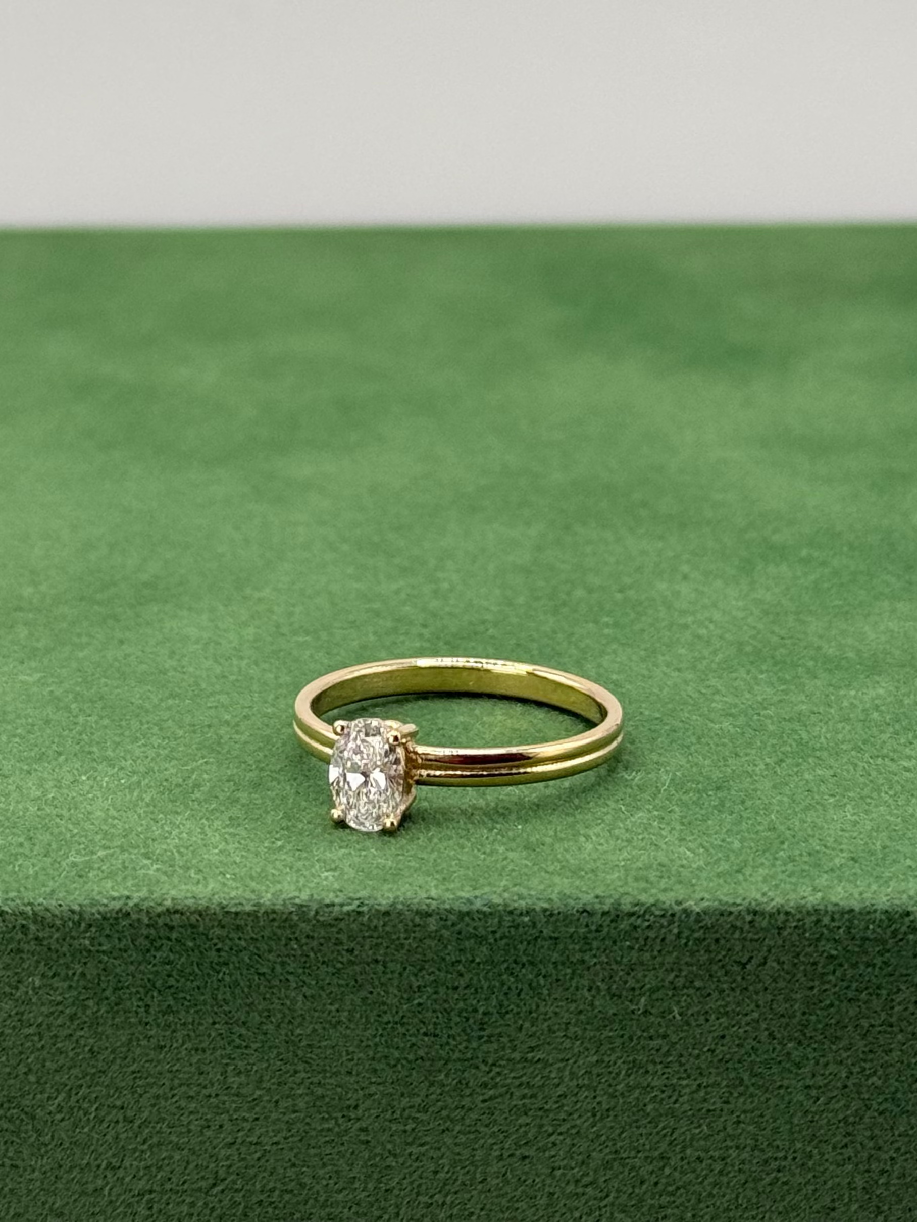 Oval Halo double band Ring – 14k Gold & Lab-Grown Diamond