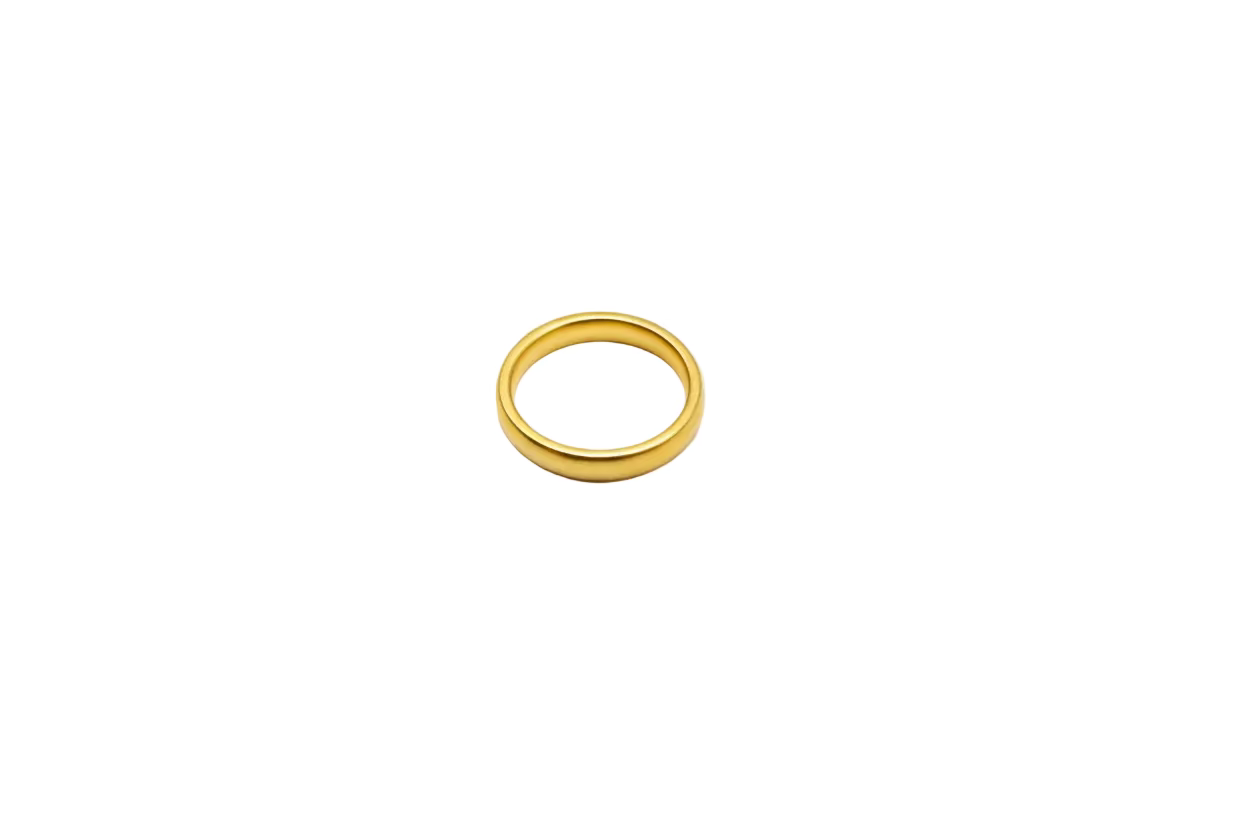 Oval Matte Wedding Band - 14k Gold
