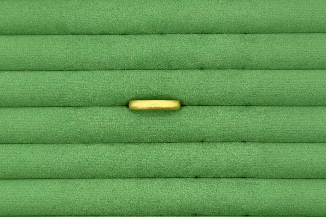 Oval Matte Wedding Band - 14k Gold