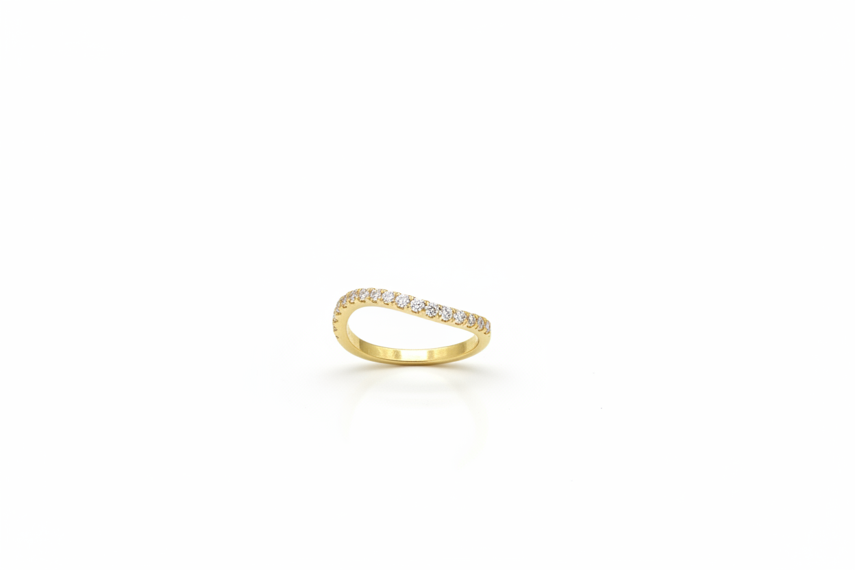 Diamond wave ring - 14k gold