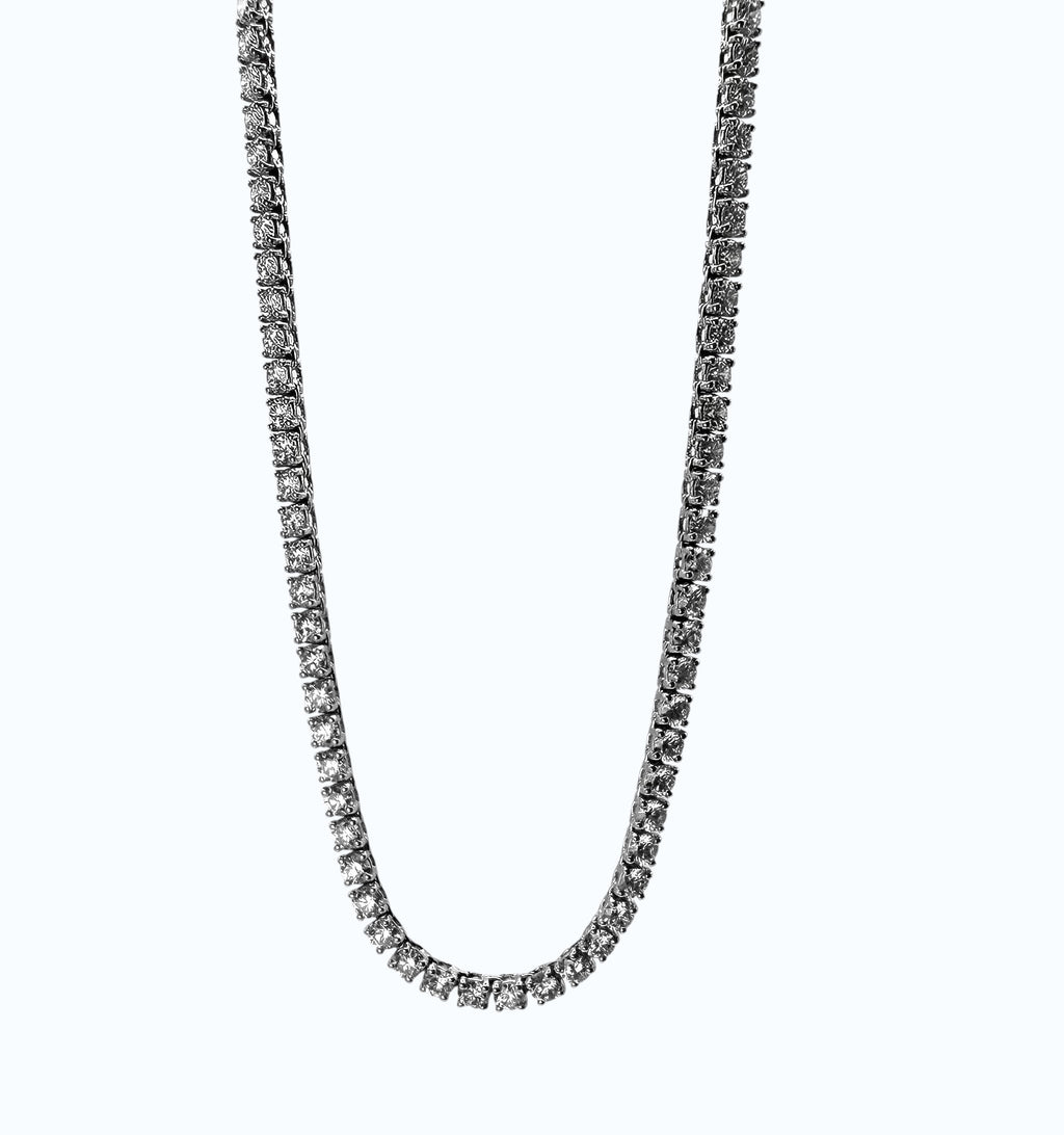 Diamond Tennis Necklace (3.0 mm) - 18k White Gold