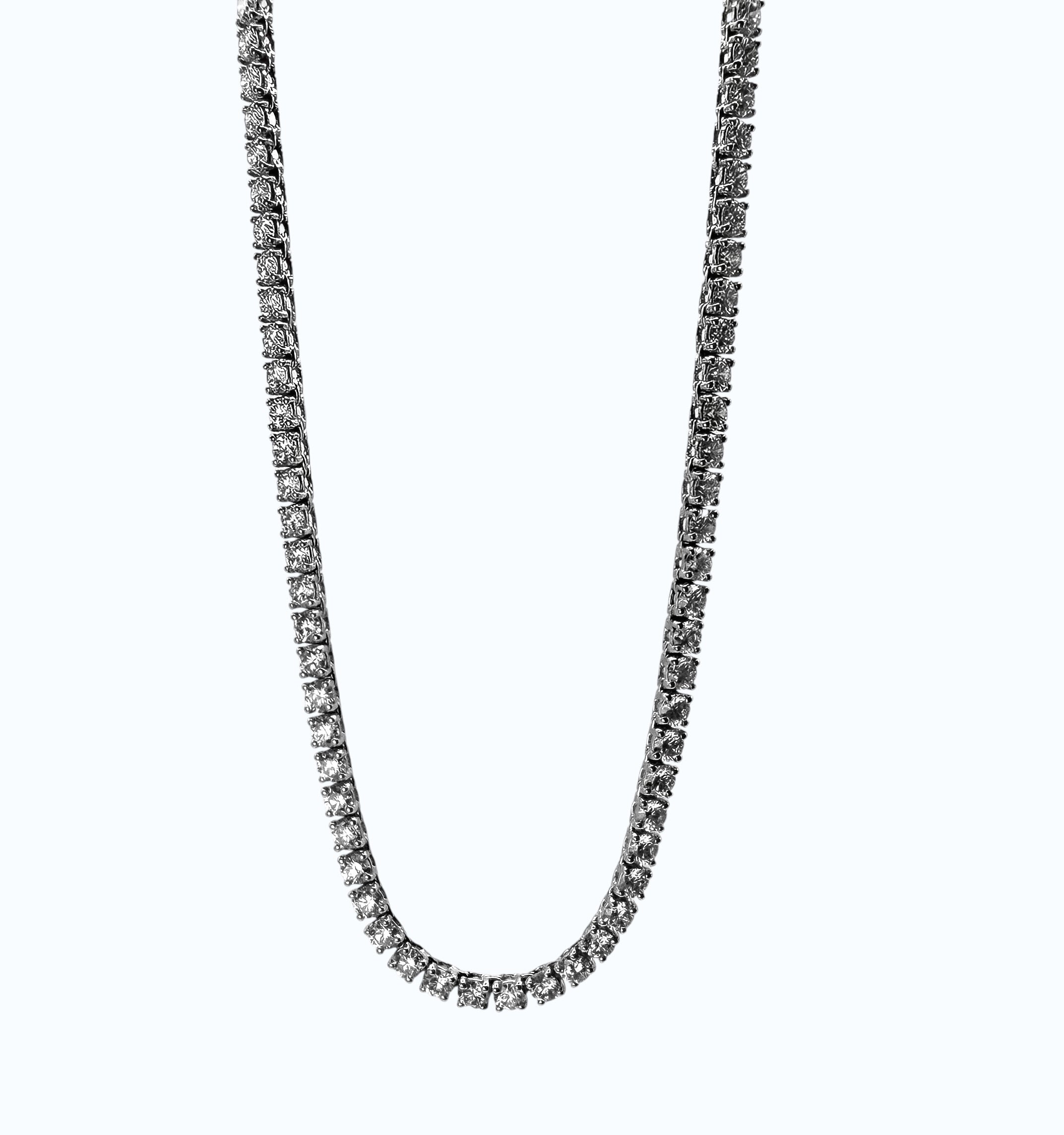 Diamond Tennis Necklace (3.0 mm) - 18k White Gold