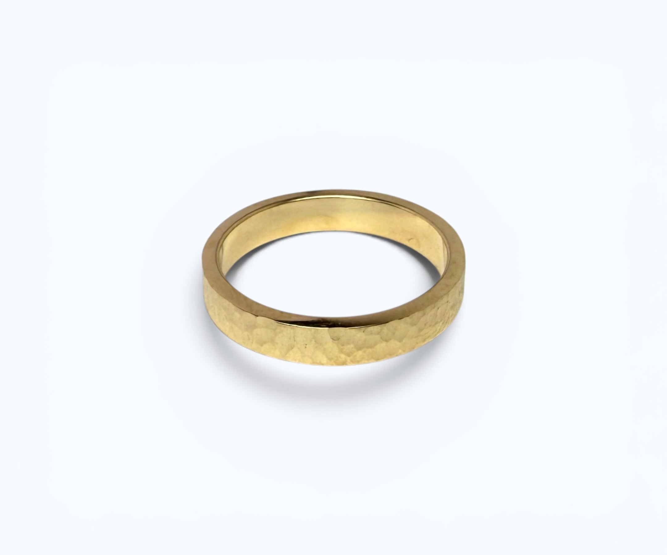 Hammered Wedding Band - 14k Gold