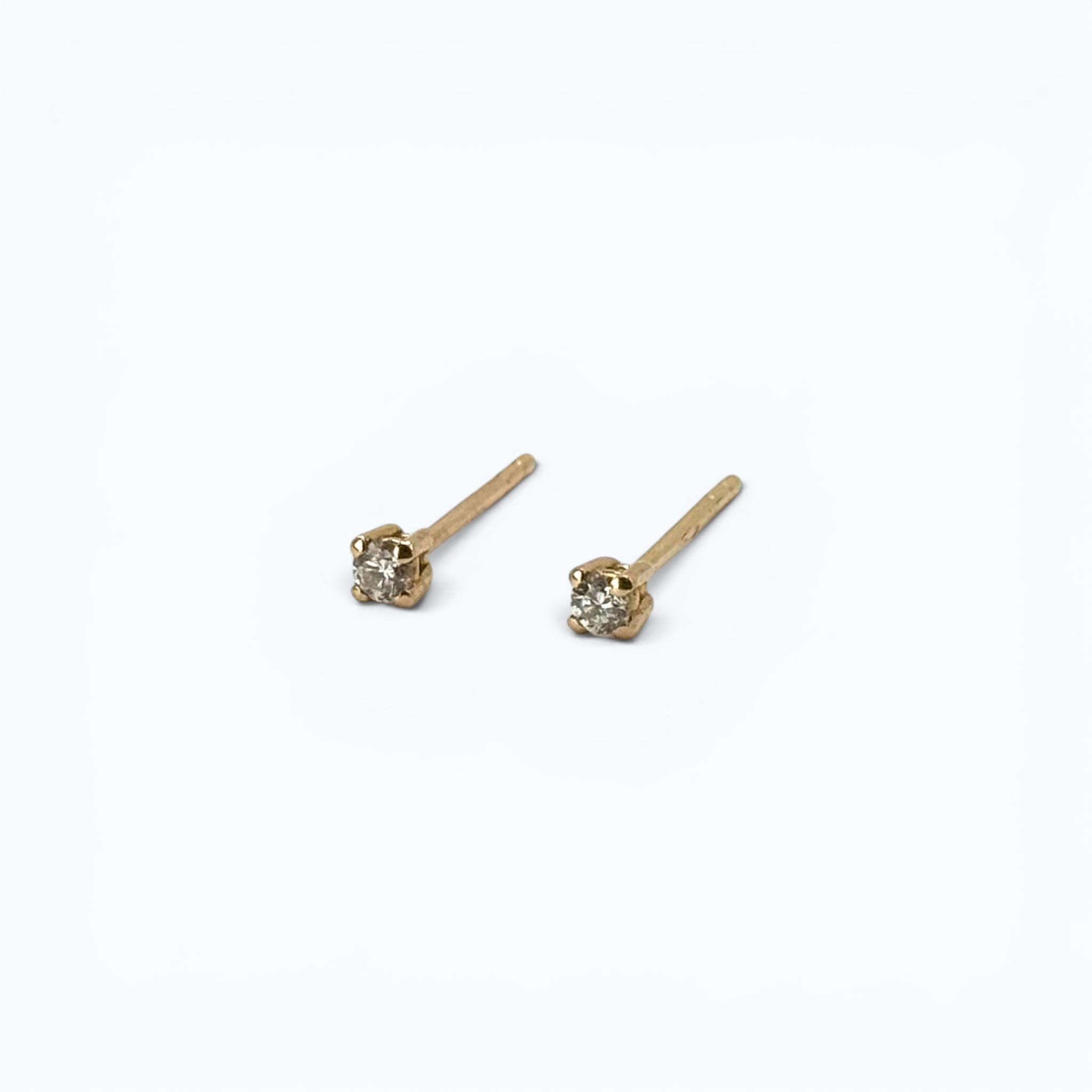 Rose Gold Studs with Natural Diamonds - 18k Rose Gold