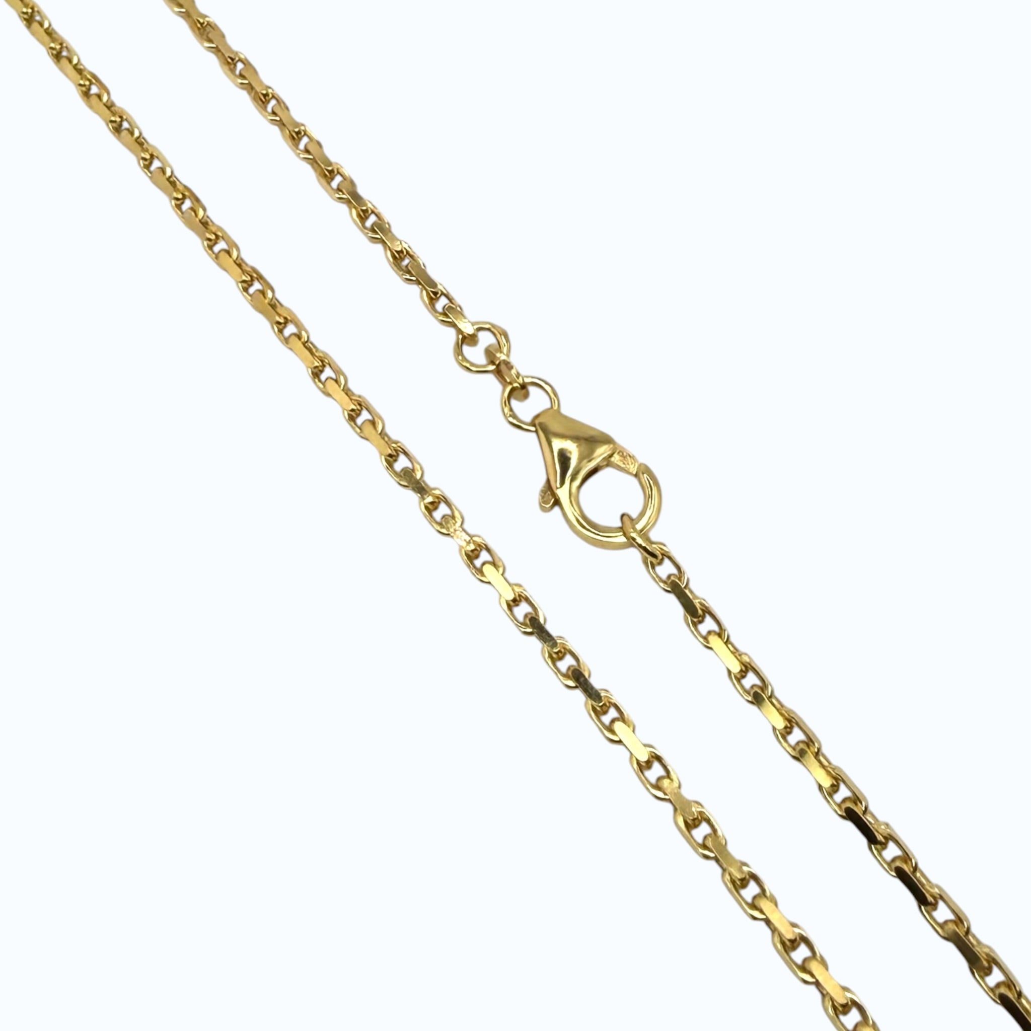 Faceted Anchor Chain Necklace - 14k Gold