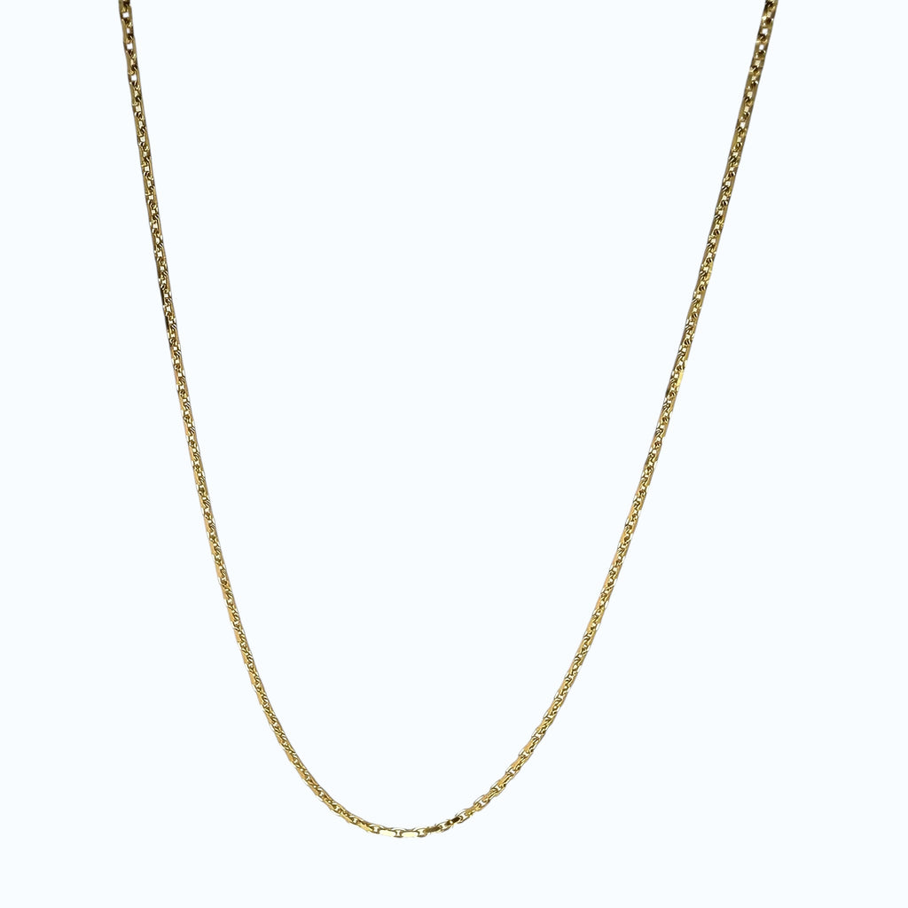 Faceted Anchor Chain Necklace - 14k Gold