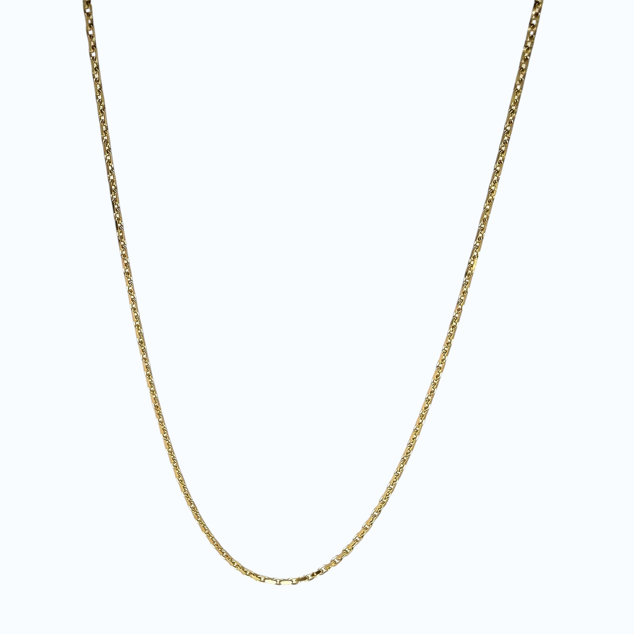 Faceted Anchor Chain Necklace - 14k Gold