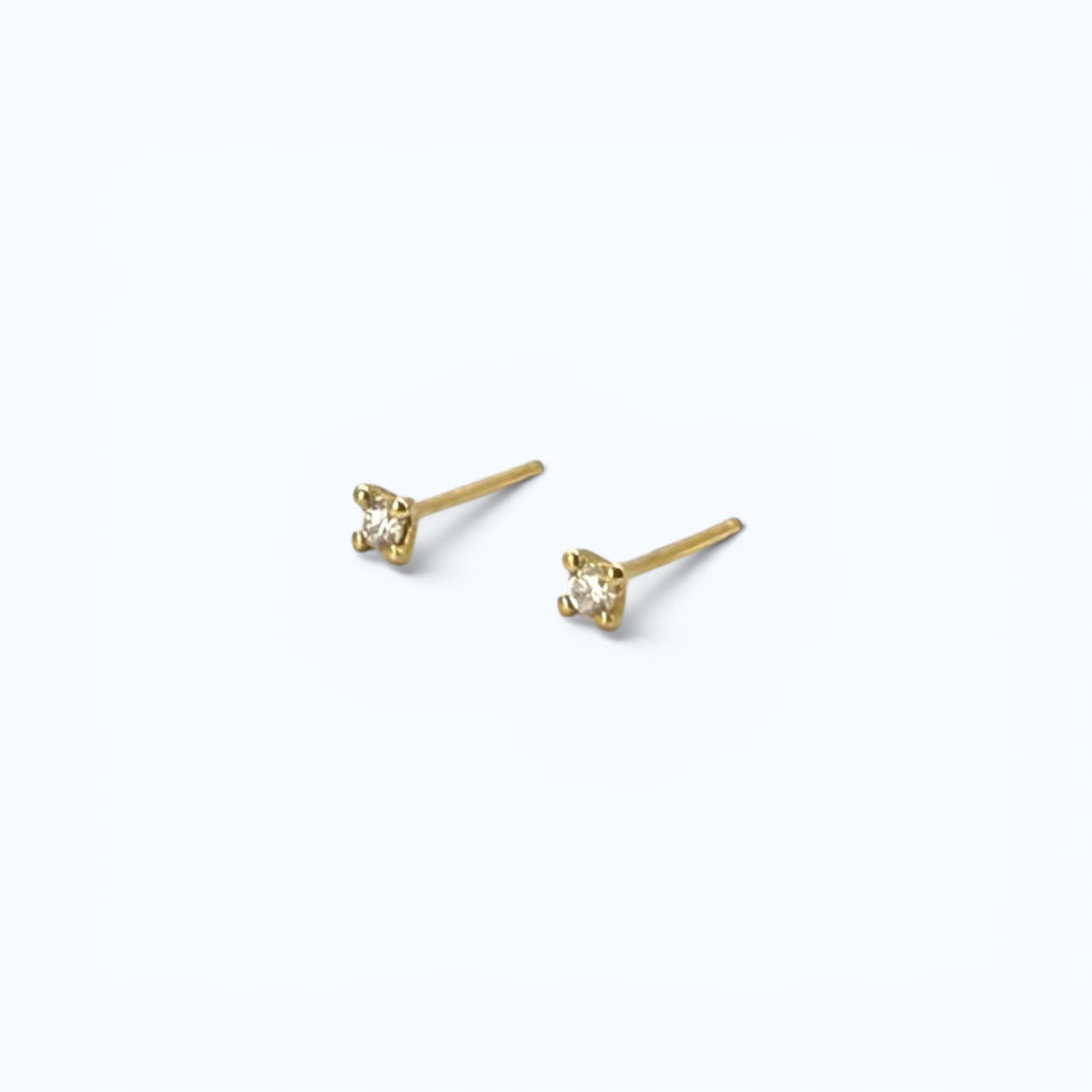 Solace Studs with Natural Diamonds – 18k Gold