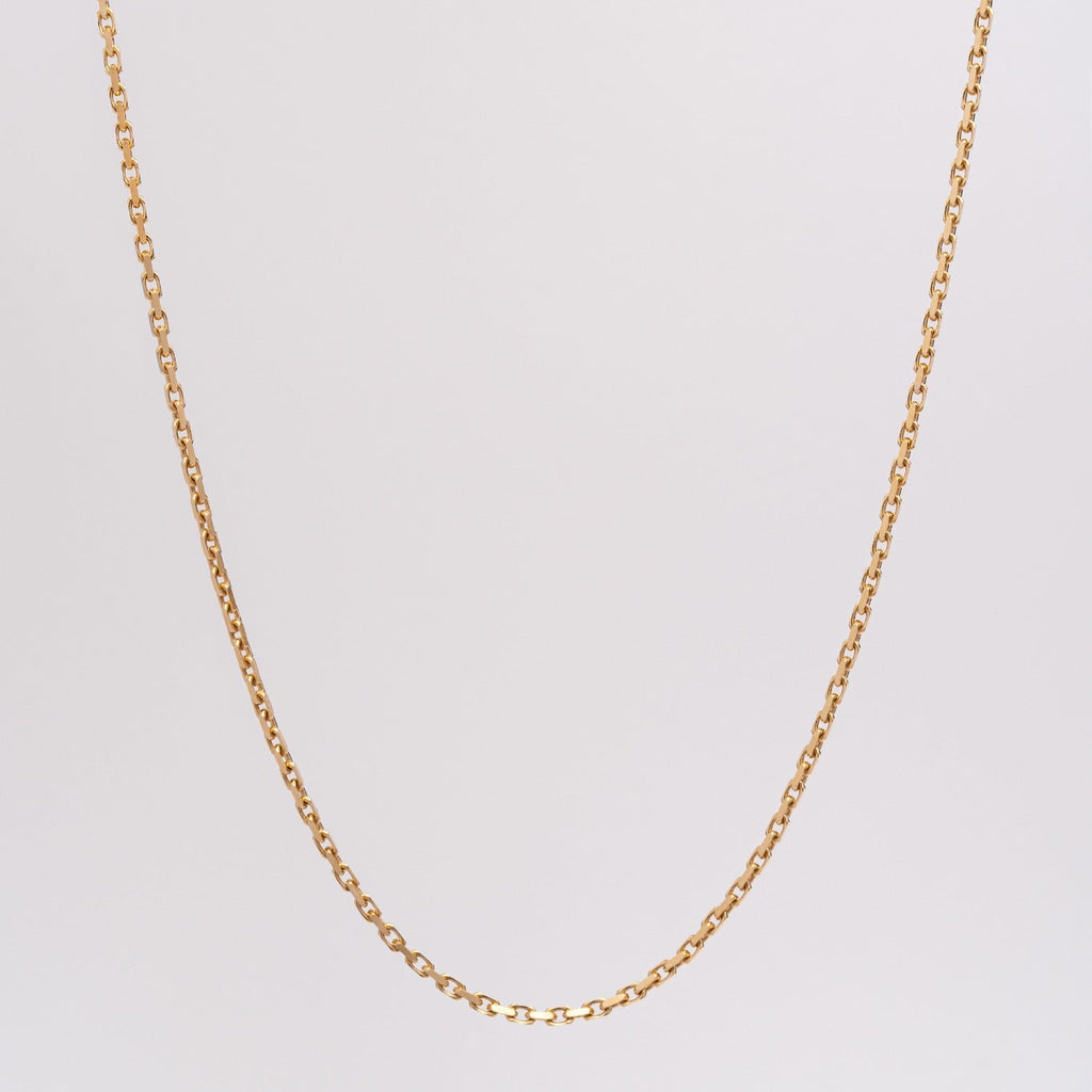 Faceted Anchor Chain Necklace - 14k Gold