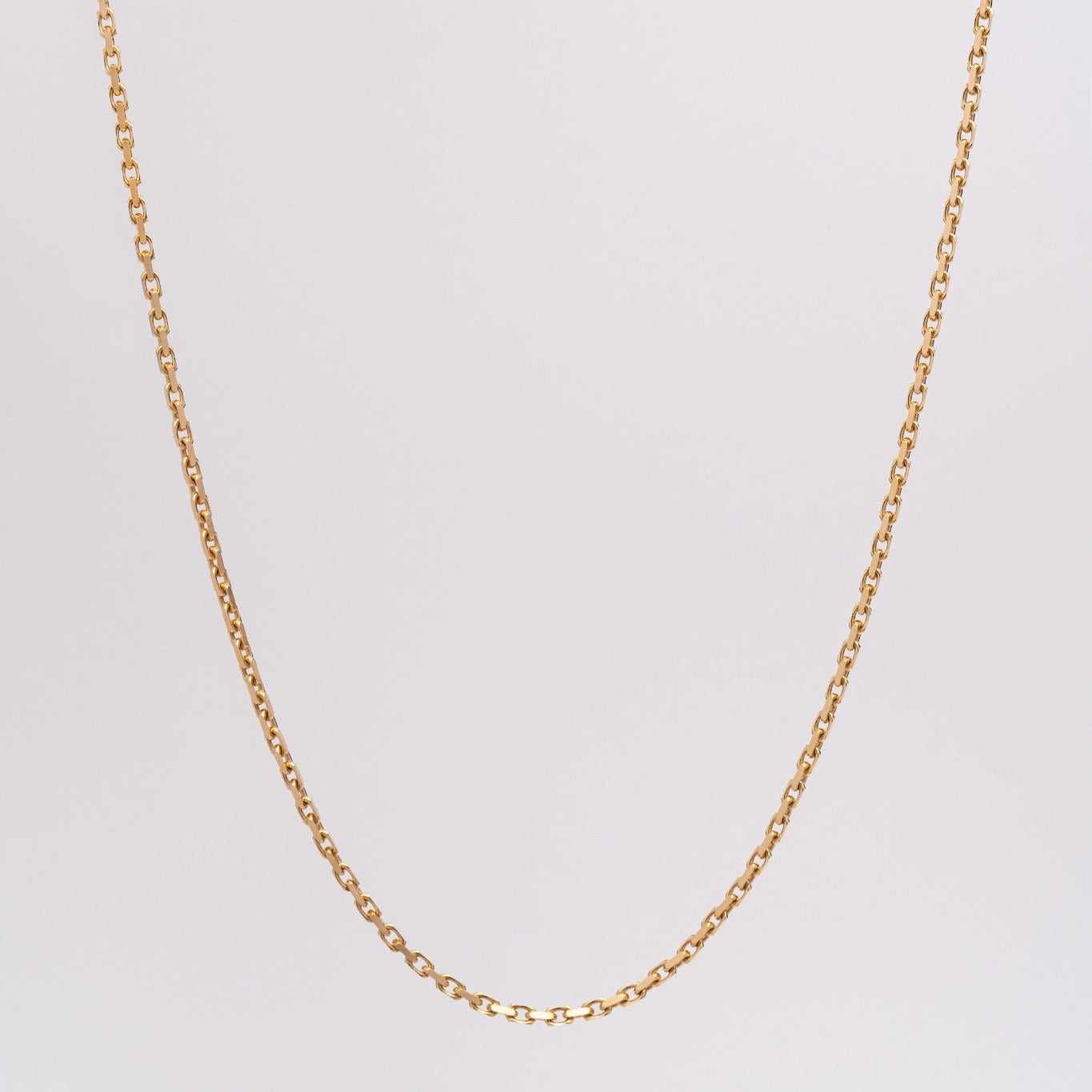 Faceted Anchor Chain Necklace - 14k Gold