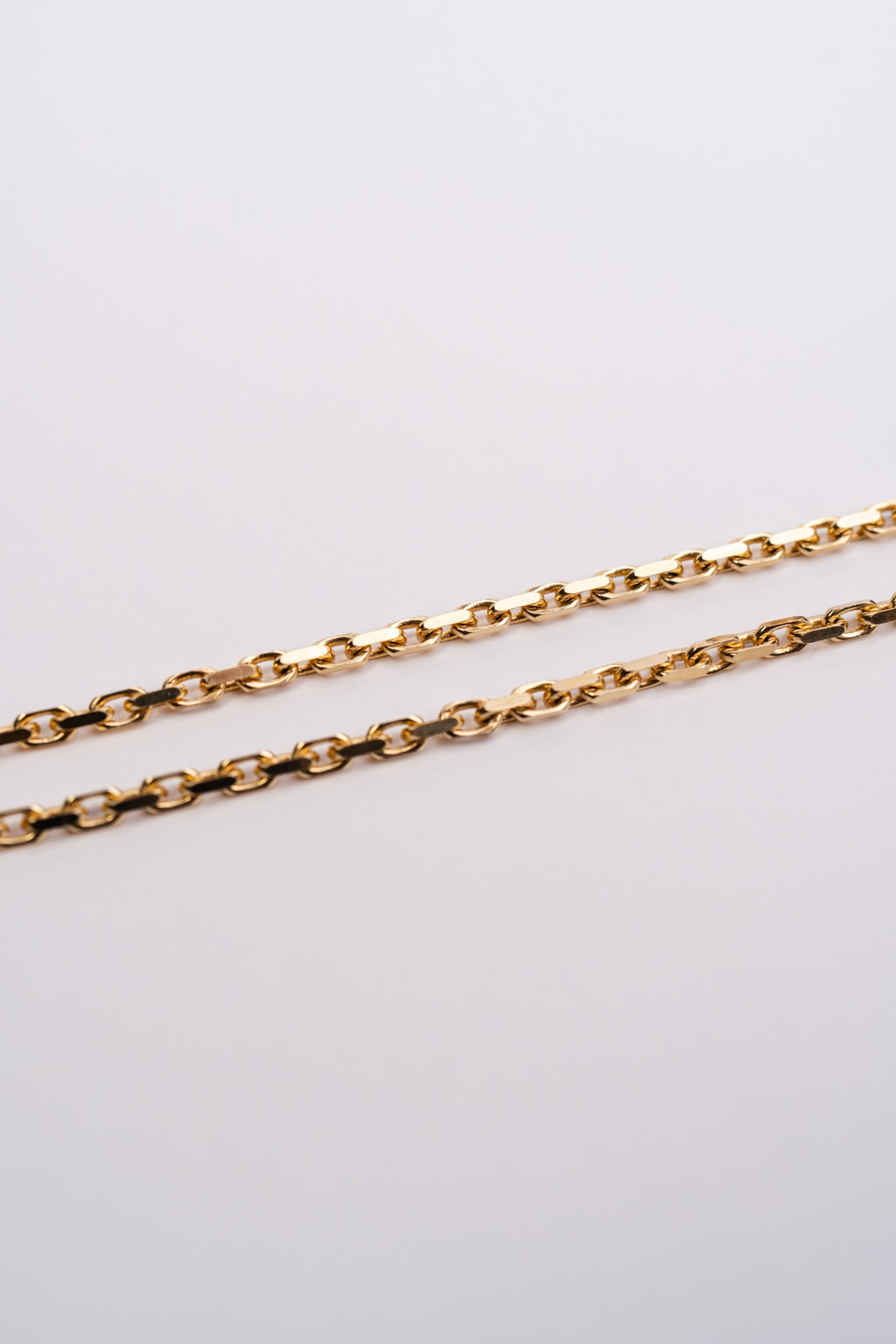 Faceted Anchor Chain Necklace - 14k Gold