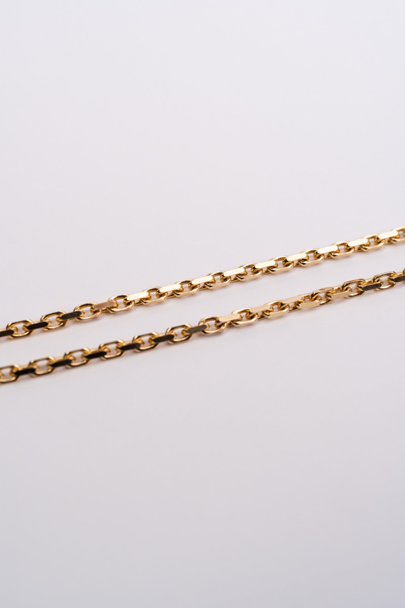 Faceted Anchor Chain Necklace - 14k Gold