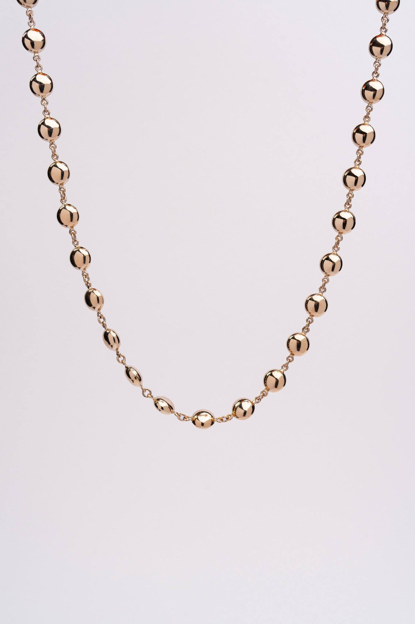 Round Bead Necklace - 14k Gold