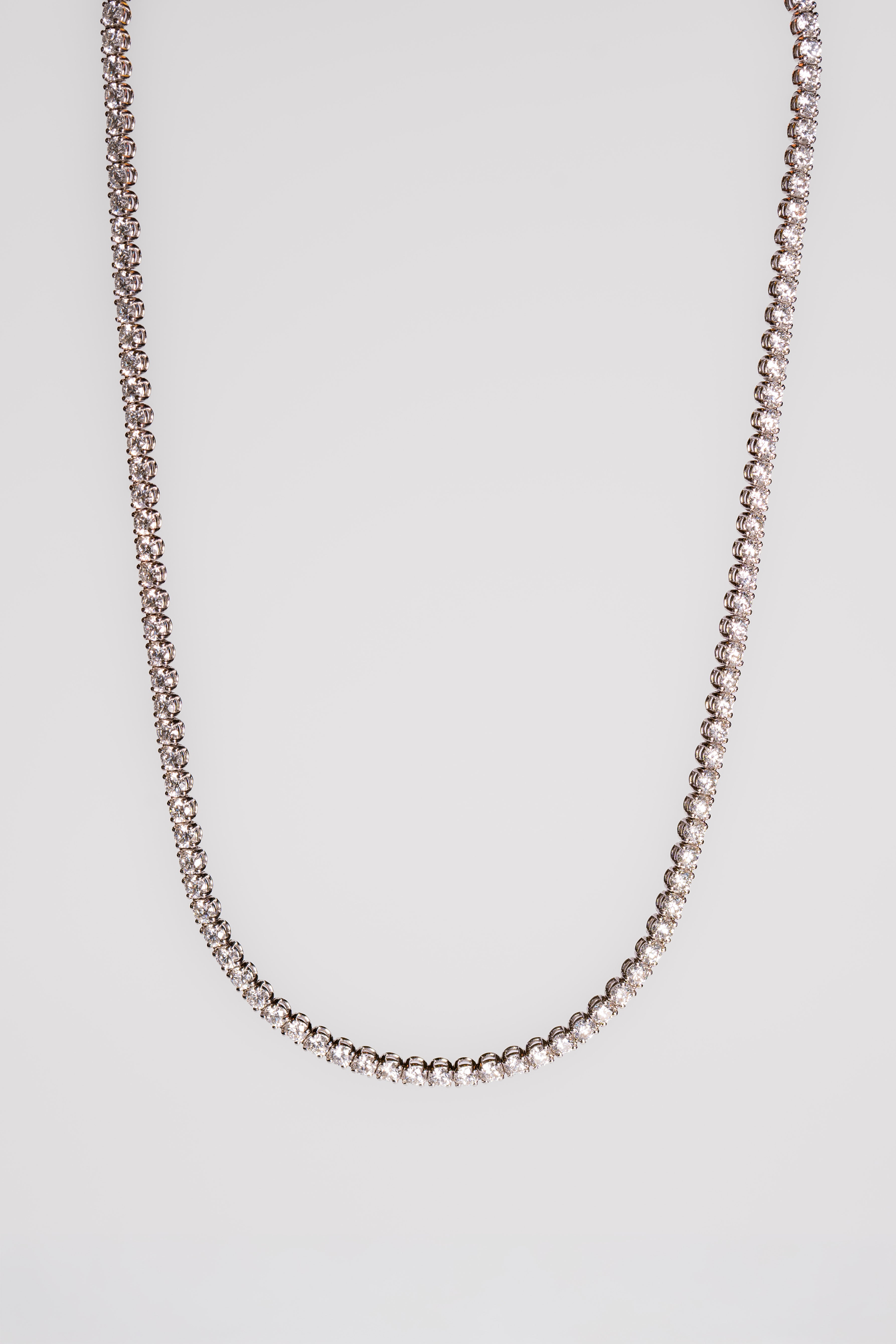 Diamond Tennis Necklace (3.0 mm) - 18k White Gold