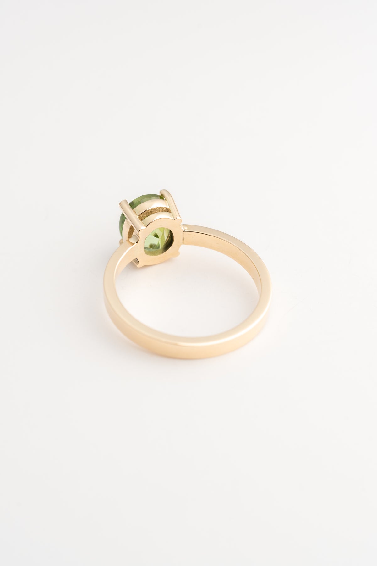 Gold Ring with Vivid Green Tourmaline - 14k Gold