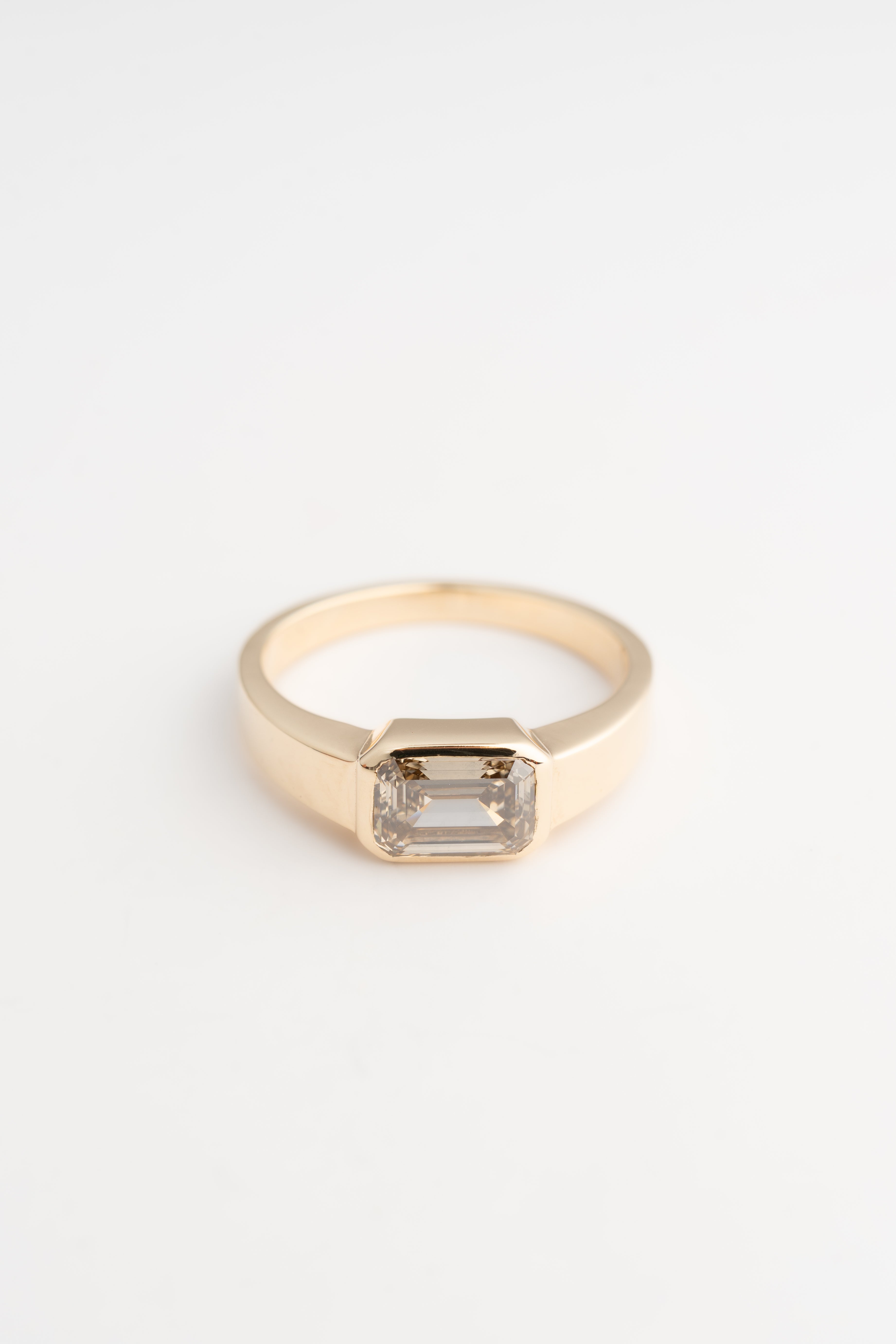 Brown Diamond Signet Ring - 14k Gold