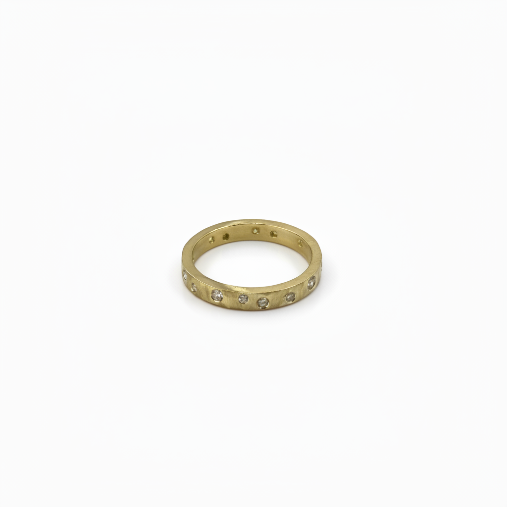 Asymmetric Diamond Band – 14k Yellow Gold