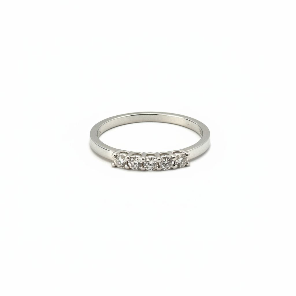 Fivefold Ring – 18k White Gold Diamond Band