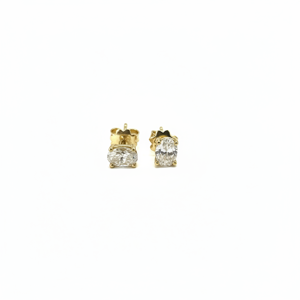 Oval Lab Diamond Earrings – 18k Gold